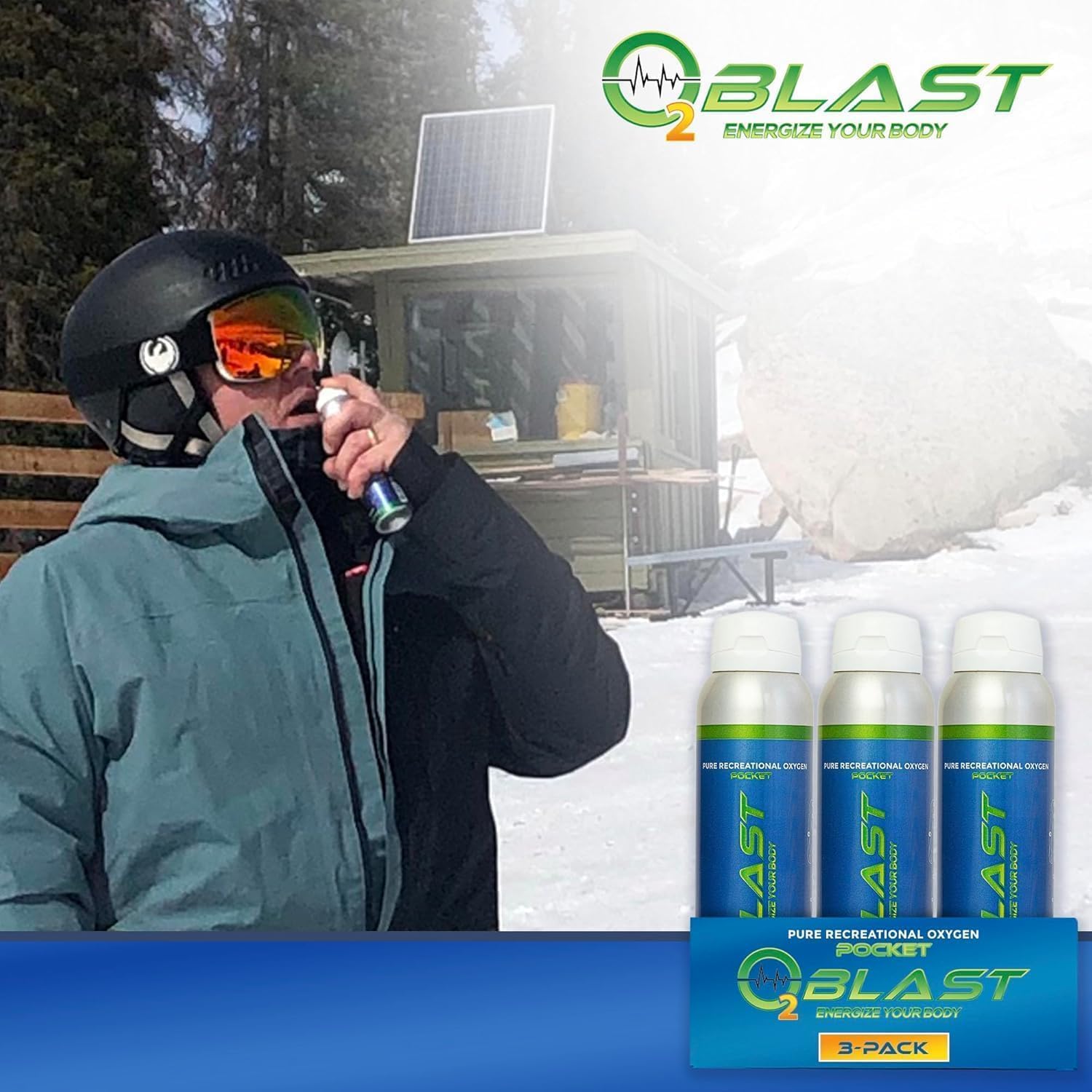 O2 Blast - 4L Portable Oxygen Can with Flip-Top Cap, Compact Design, 6-Pack