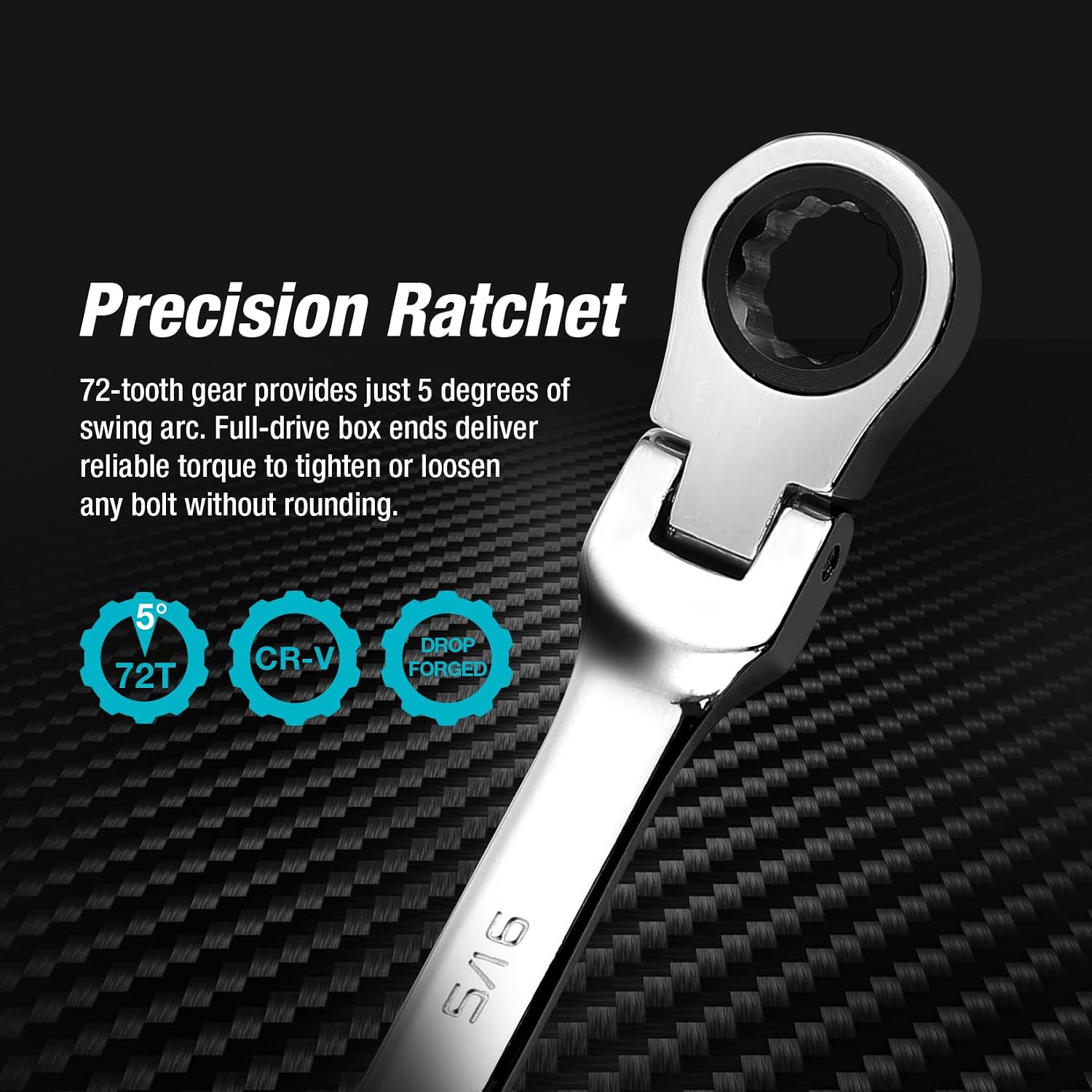 DURATECH Flex-Head Ratcheting Combination Wrench Set, SAE, 13-piece