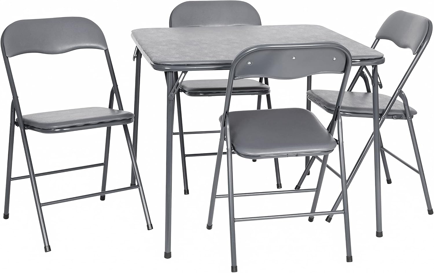Flash Furniture Madelyn 33.5" Square Folding Multipurpose Card Table with Padded Vinyl Top, Portable Folding Game Table for 4 Players, Black