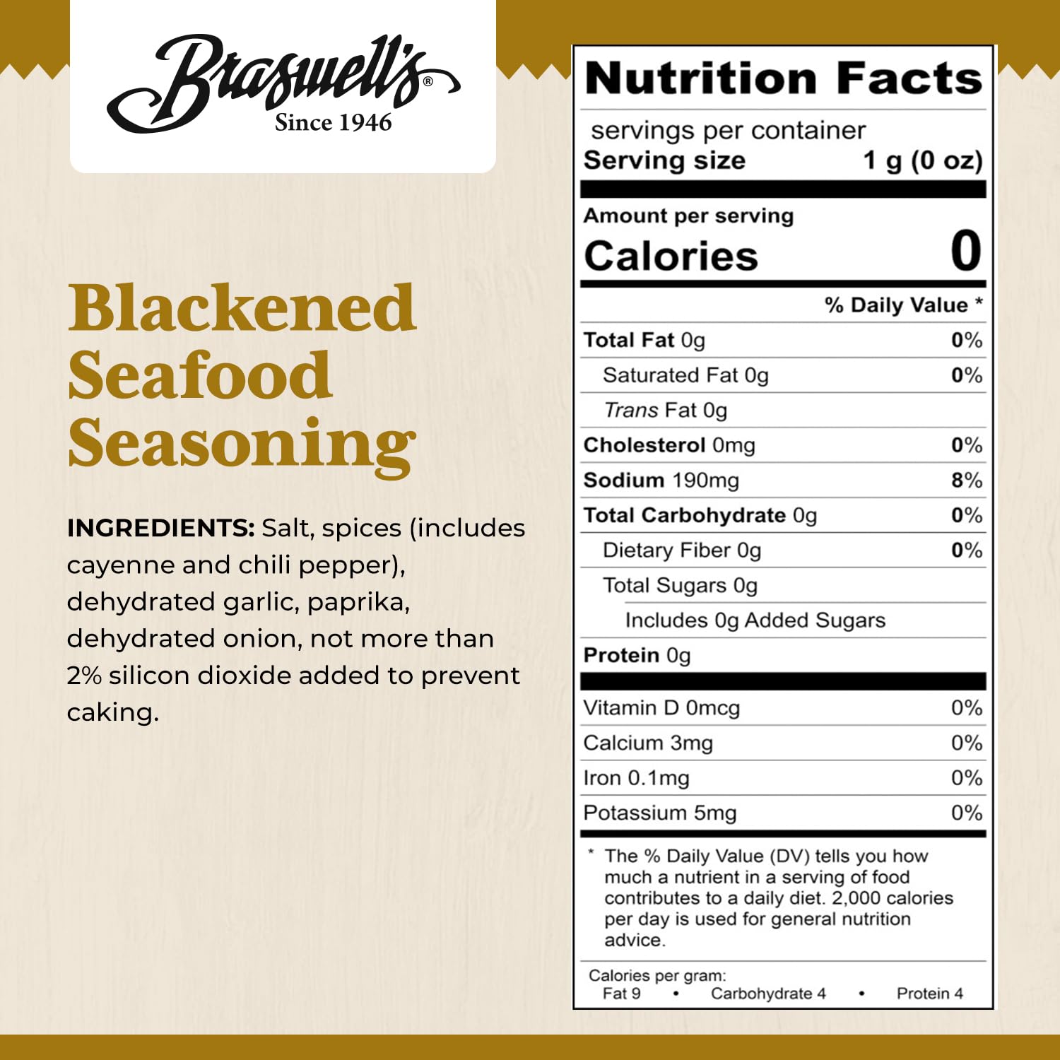 Braswell’s Select Blackened Seafood Seasoning – Small-Batch, Renowned Specialty, Made in USA, Since 1946 (5.25oz)