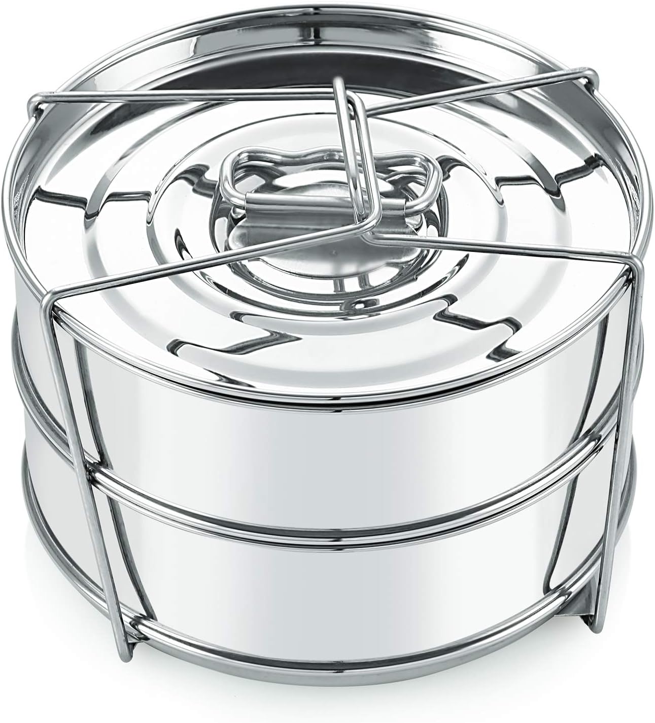 Stackable Stainless Steel Insert Pans - Inserts for Instant Pot - Pan for Instapot - Accessories for Instant Pot- FITS 6 QT and Above - Single Size - Pressure Cooker Steamer Pan Accessories