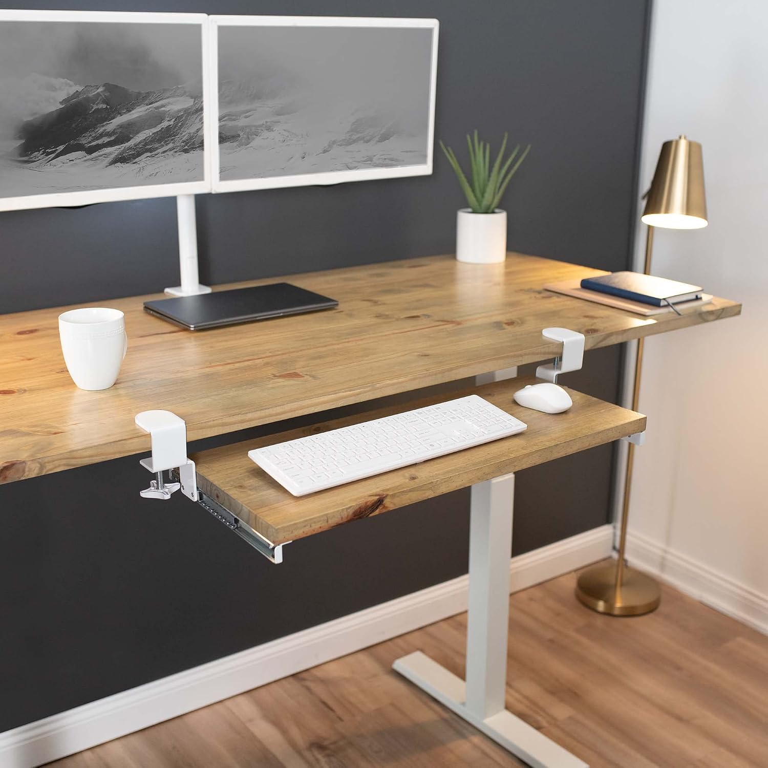 VIVO Clamp and 12 inch Rail Set for DIY Custom Wooden Keyboard Trays (Rail Set Only - Tray Not Included)