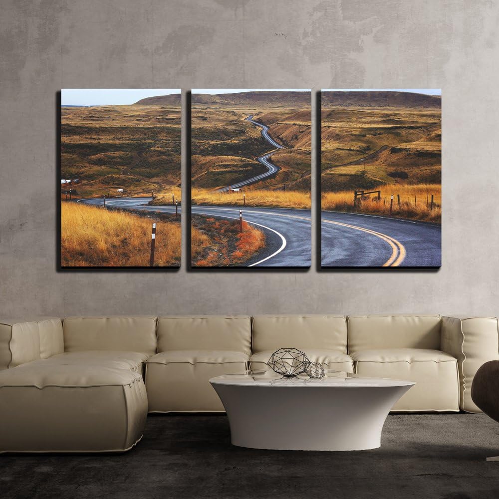 wall26 - 3 Piece Canvas Wall Art - Blue Ocean Waves - Modern Home Art Stretched and Framed Ready to Hang - 16"x24"x3 Panels