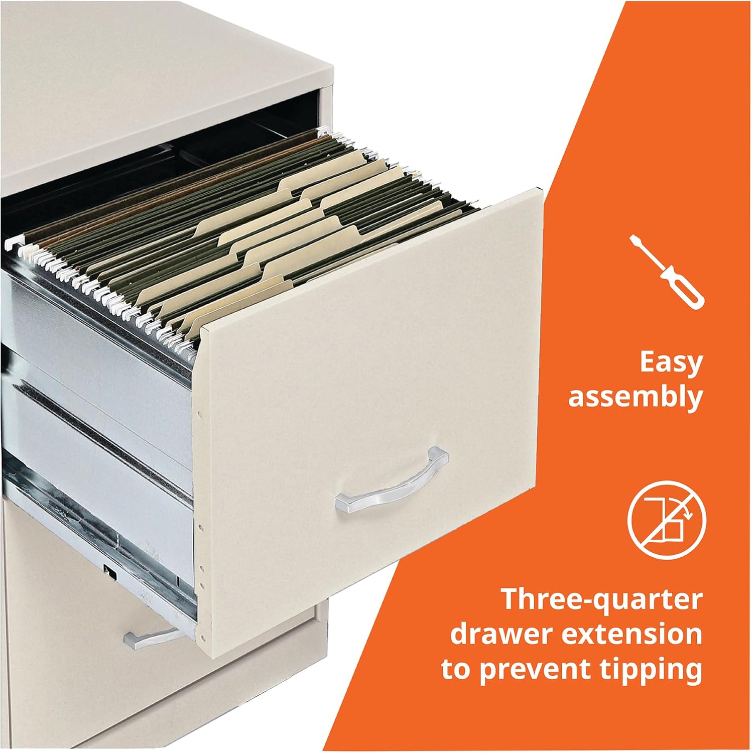 NuSparc 2 Drawer Locking Filing Cabinet | Pre-Assembled Steel Construction | Space-Saving Design is Perfect for Home and Small Office | Letter-Size | Assembled in North America