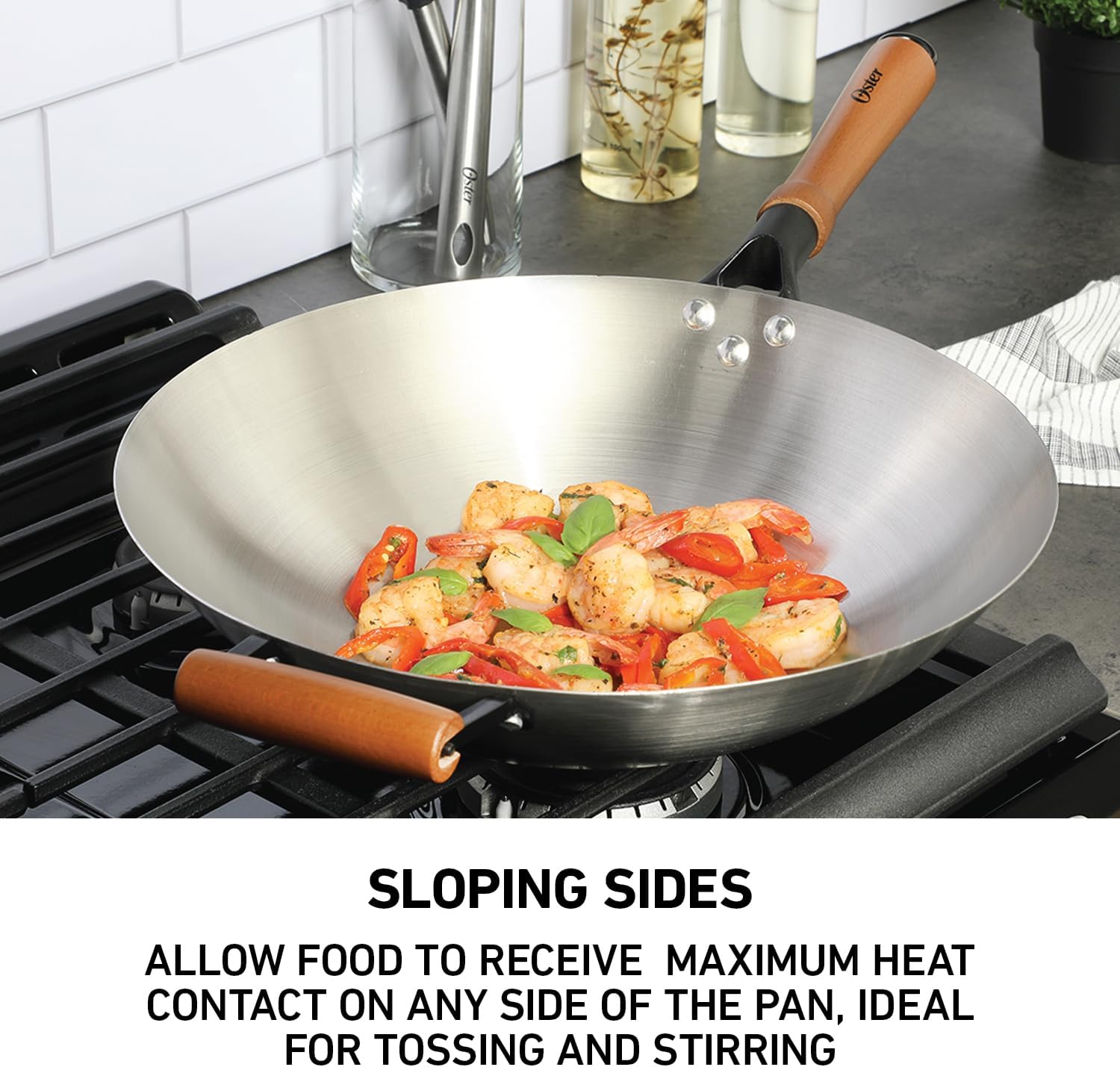 Oster Dutch Oven with Steamer Basket 3-Quart - Sangerfield Stainless Steel, Stovetop Steamer for Vegetables, Rice & Tamales, Dishwasher Safe