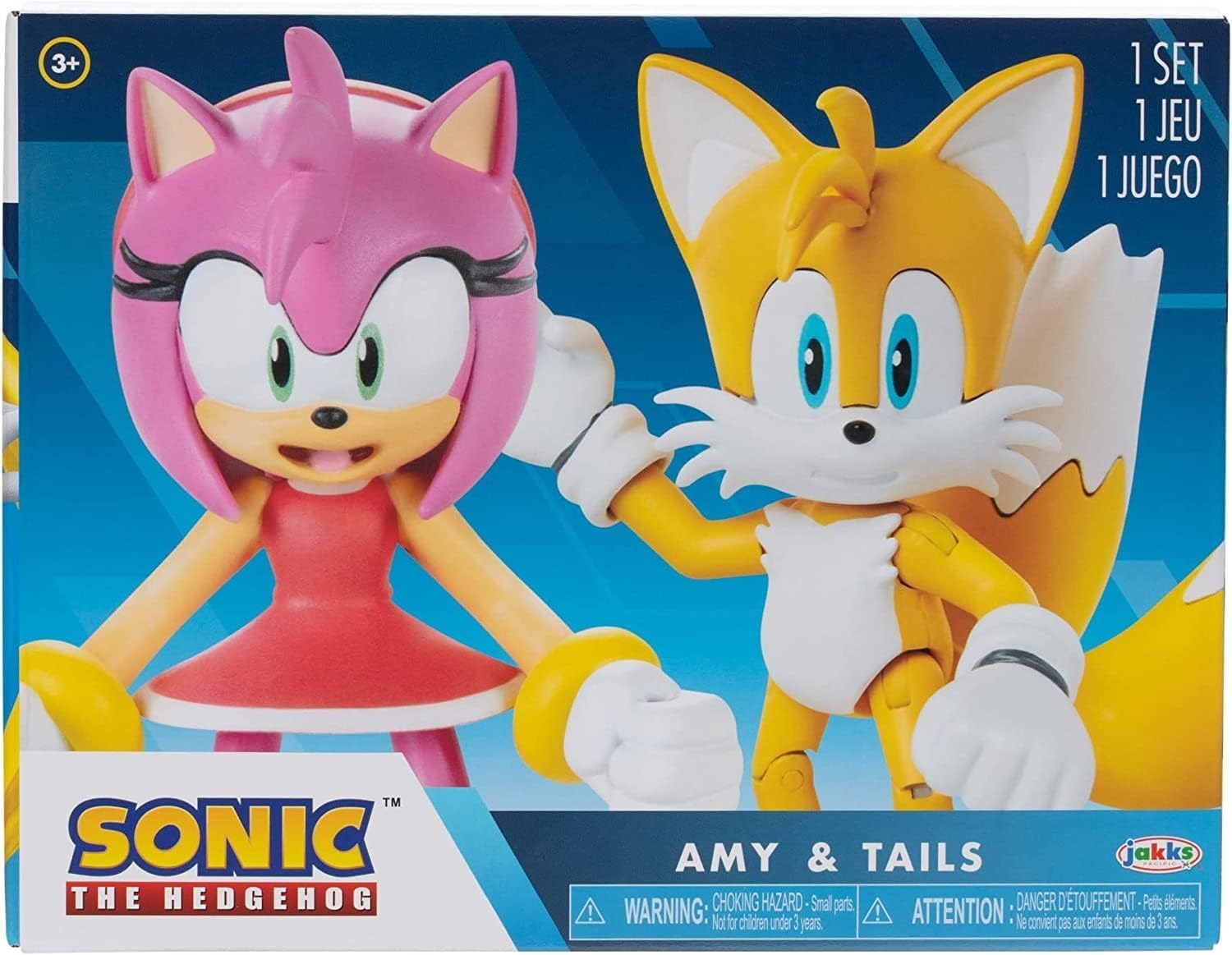 JAKKS Pacific Sonic the Hedgehog Sonic 4" Action Figure 2 Pack - Modern Tails & Modern Amy