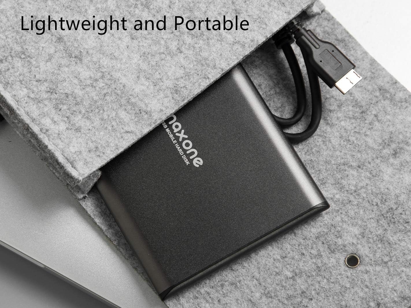 Maxone 1TB Ultra Slim Portable External Hard Drive HDD USB 3.0 Compatible | with PC, Laptop, Charcoal Grey
