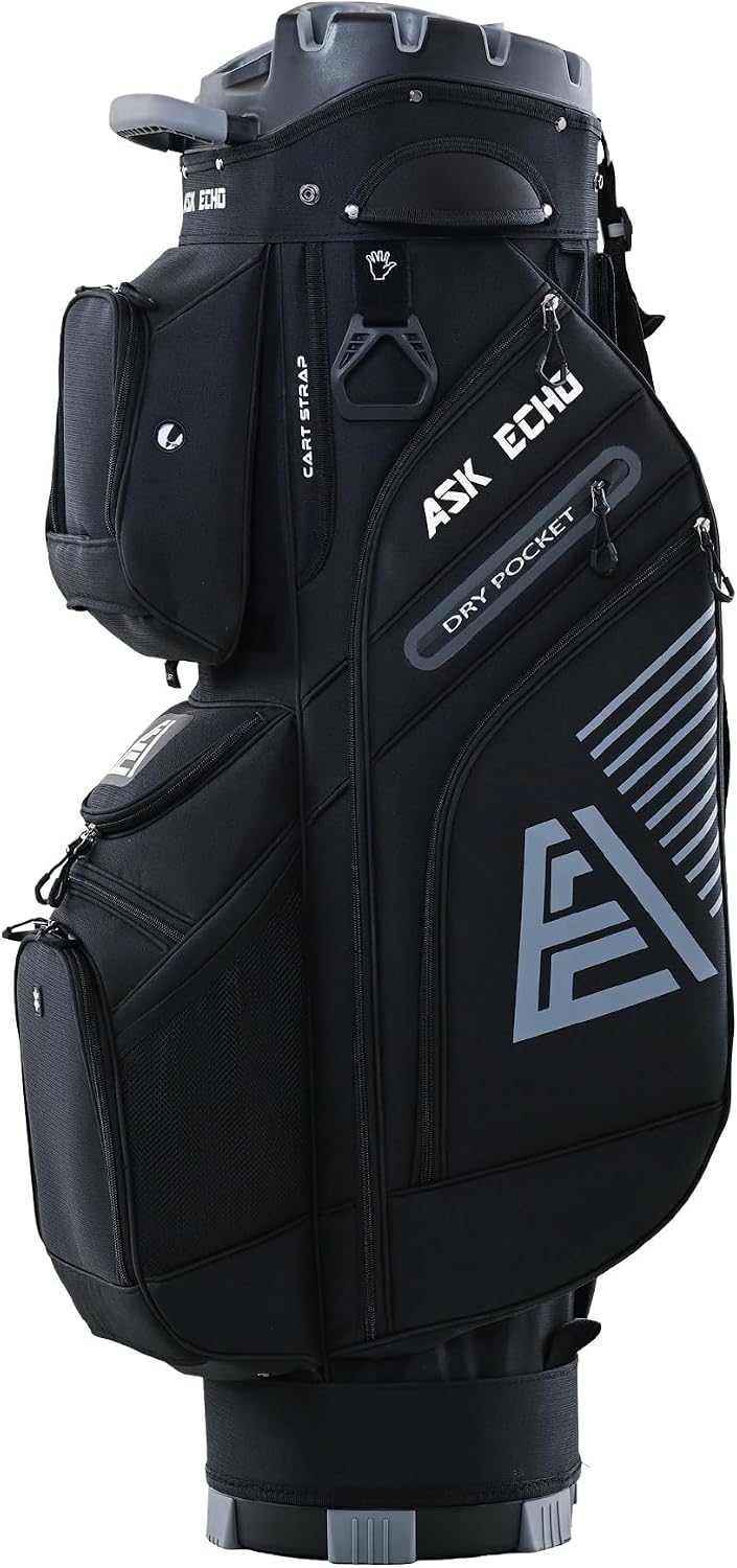ASK ECHO T-Lock 3.0 Golf Cart Bag, Quiet 14-Way Full-Length Divider