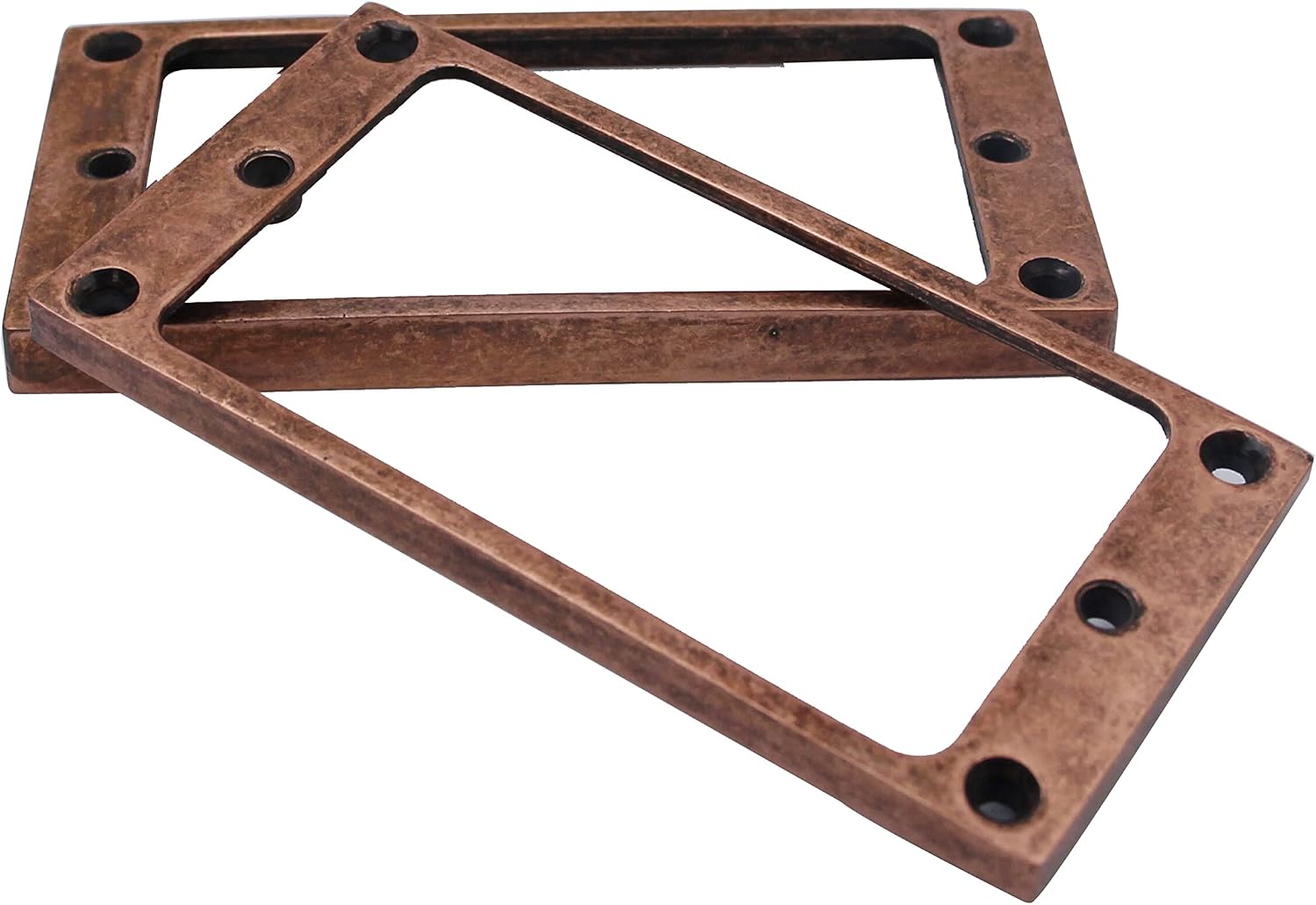 Guyker Flat Metal Humbucker Pickup Mounting Ring Set - Bridge Neck Pickups Cover Frame Replacement Part for Electric Guitar or Precision Bass(2PCS