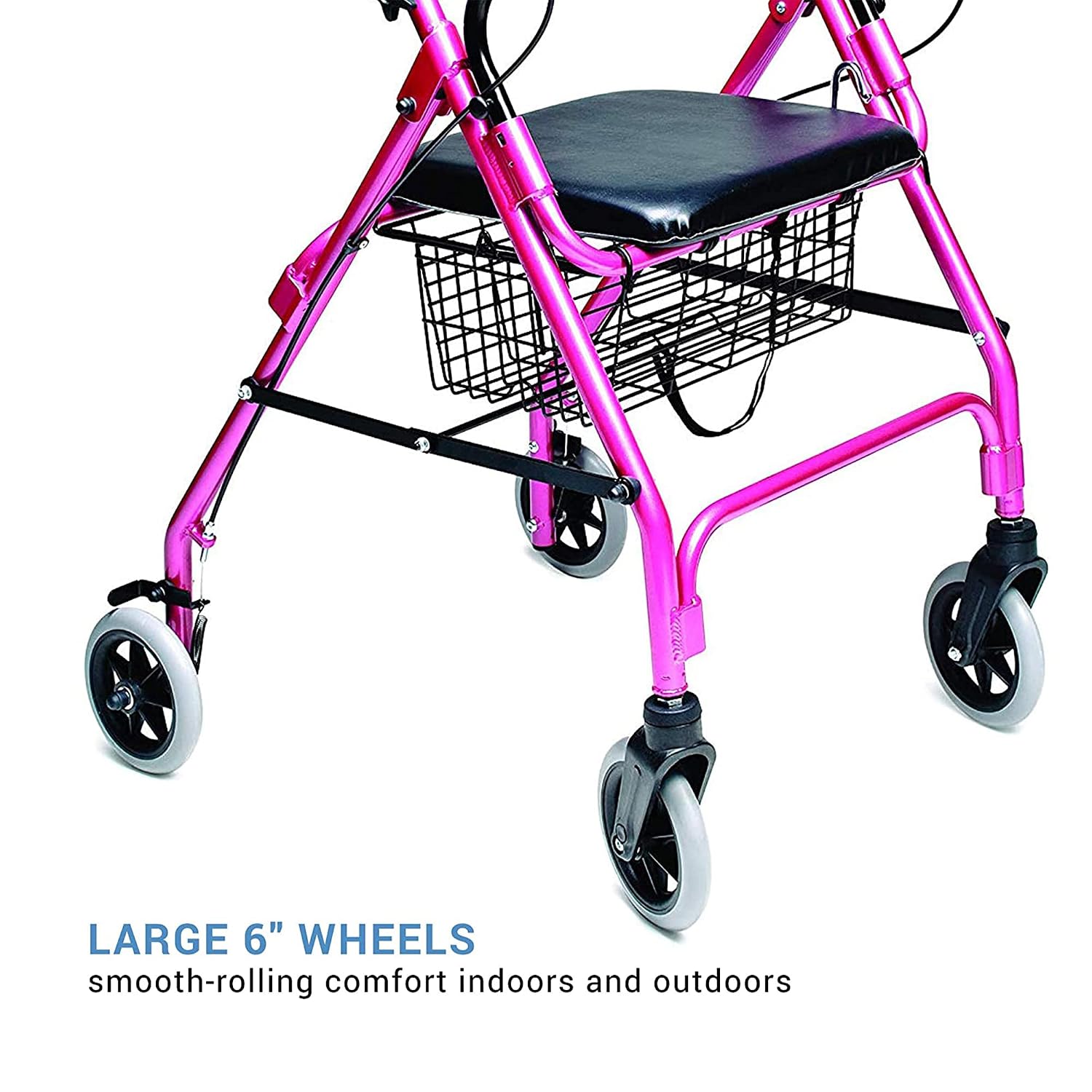 Lumex Walkabout Lite Rollator – Lightweight 14.5 lb. Rolling Walker with Seat for Seniors, Lavender