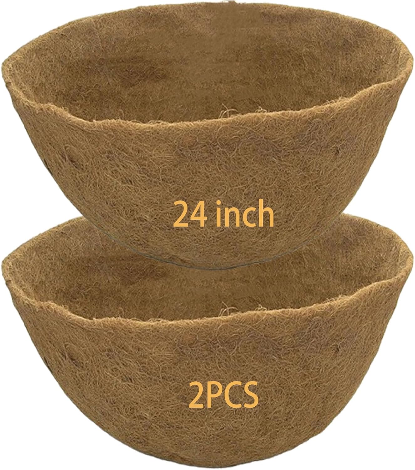Coco Liners for Planters 20 Inch 2PCS Replacement Coco Fiber Basket Liner for Round Baskets Garden Containers