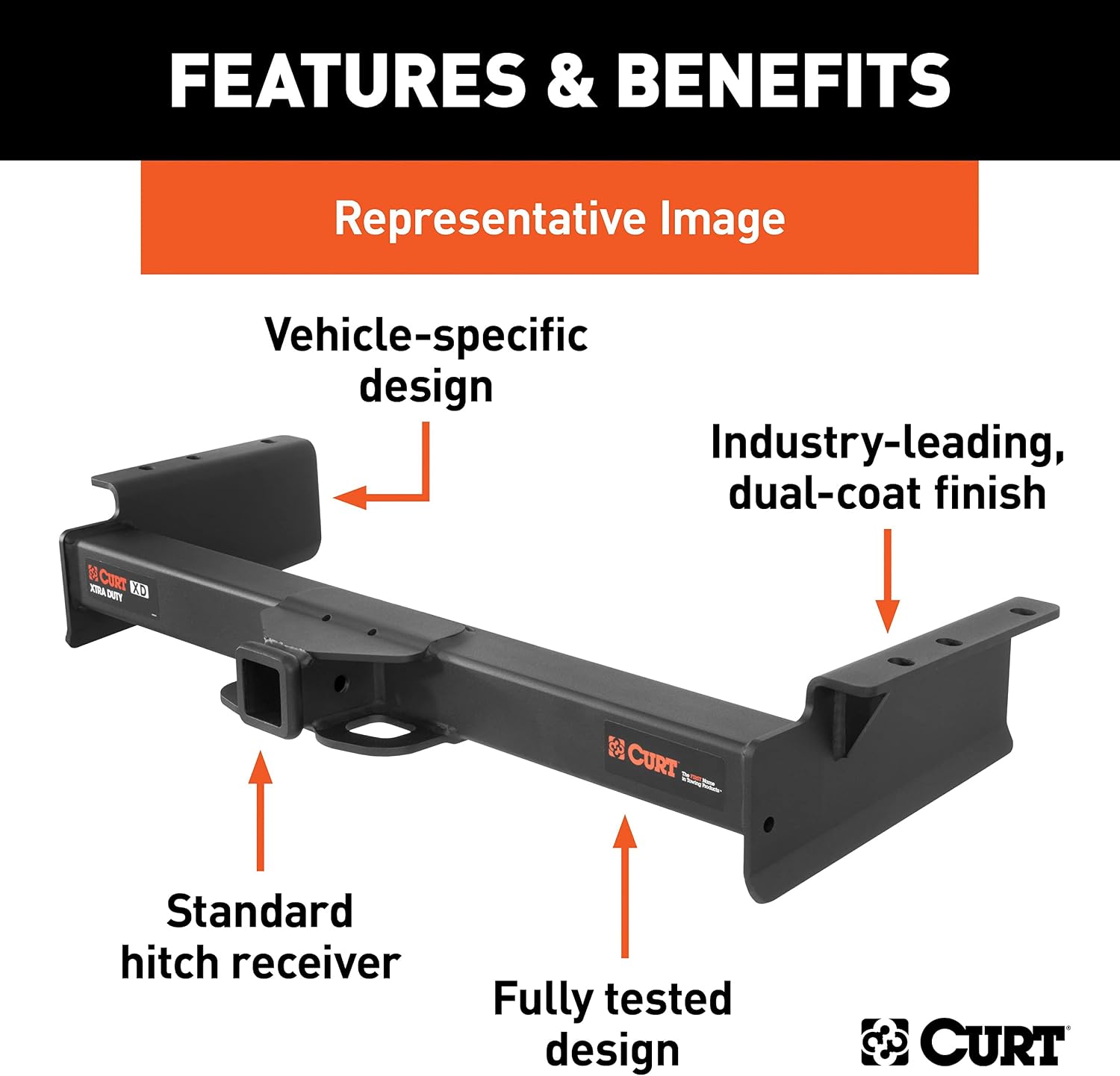 Curt 15313 Class 5 Xtra Duty Trailer Hitch with 2" Receiver Tube