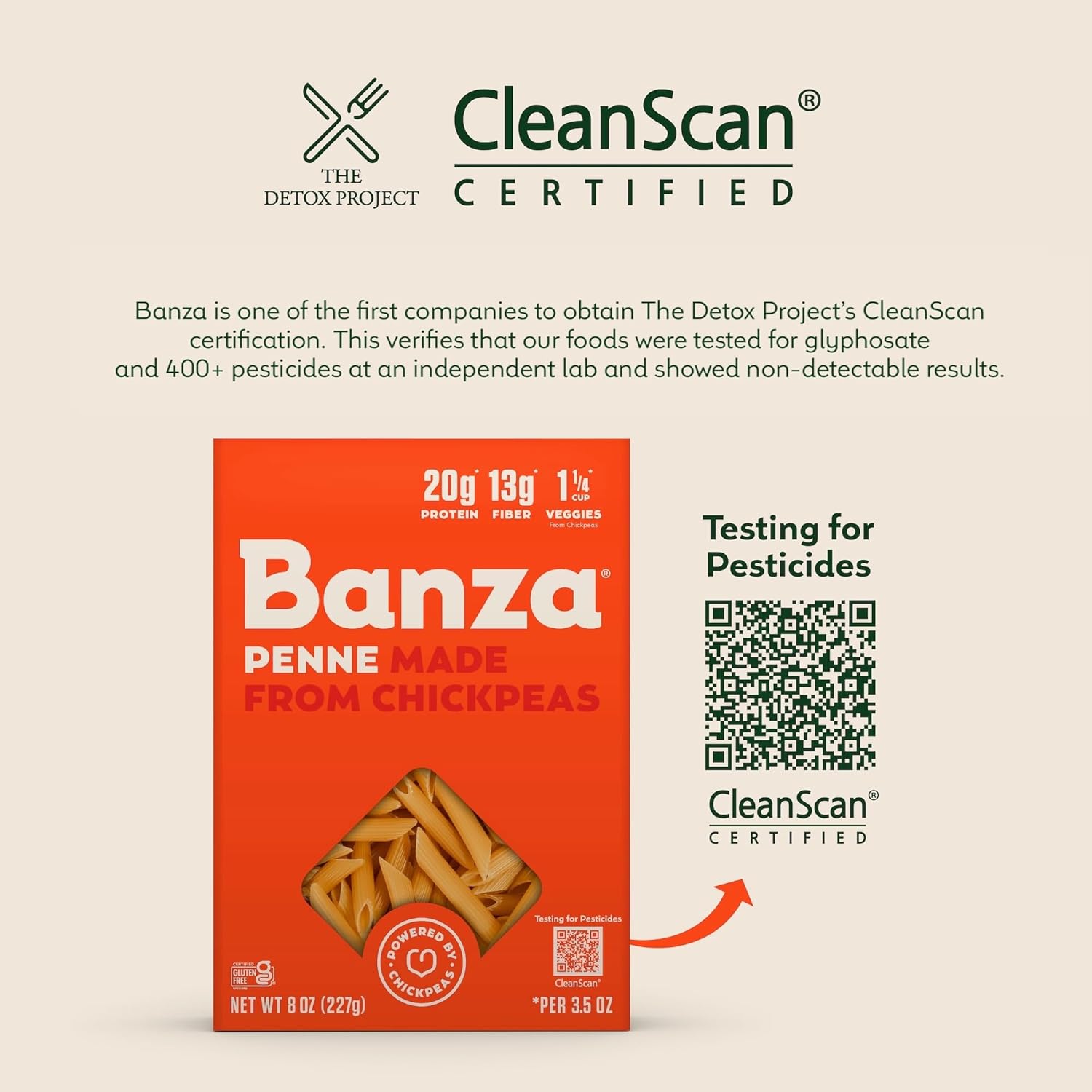 Banza Spaghetti Pasta from Chickpeas - Gluten Free, High Protein, and Lower Carb Protein Spaghetti Chickpea Pasta - 8oz