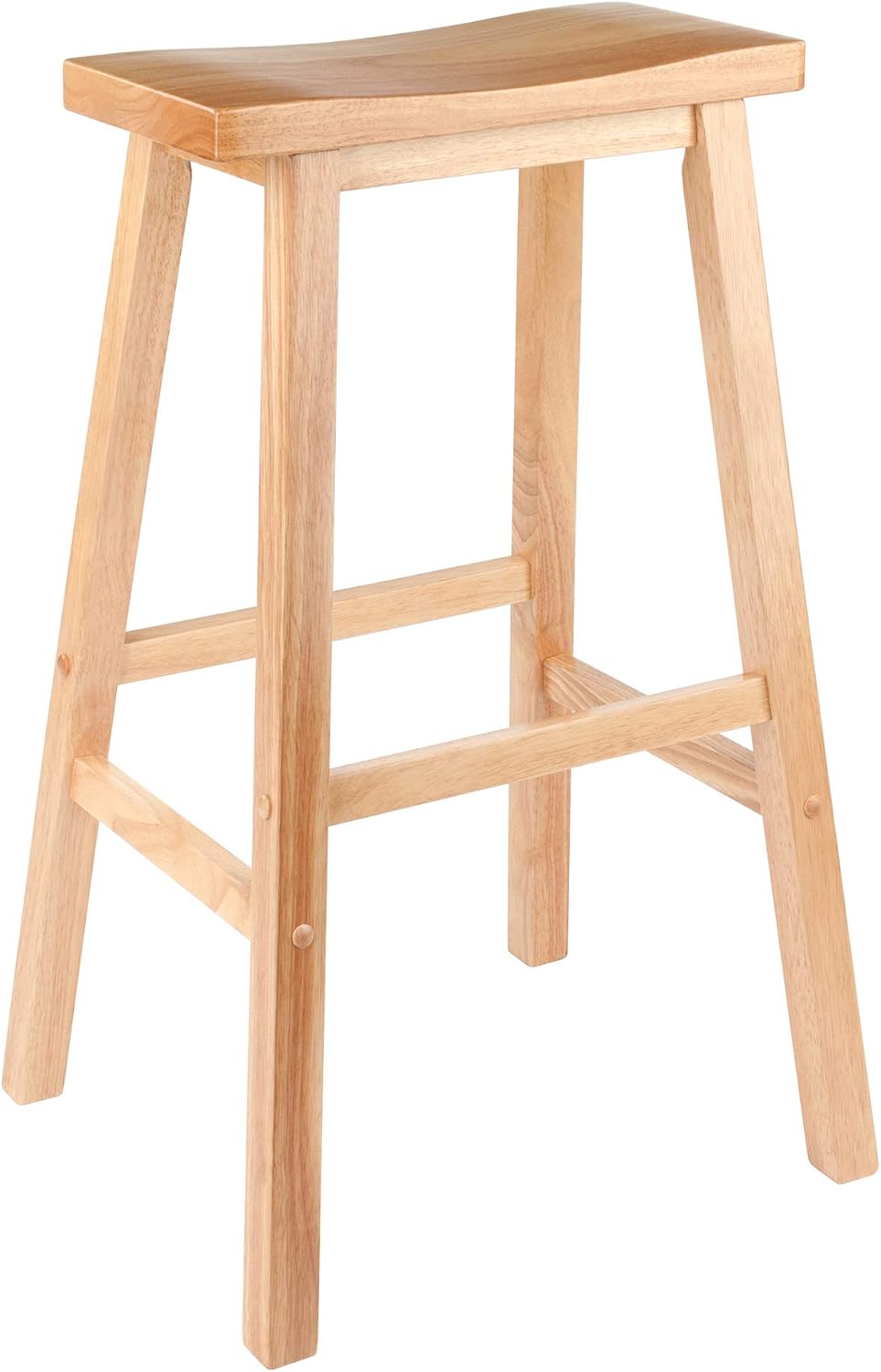 Winsome Satori Saddle Seat Counter Stool, Walnut, 24" | Classic Backless Bar Chairs for Kitchen & Dining Room Seating, Timeless Essential Furniture for Home, Dorm, Apartments