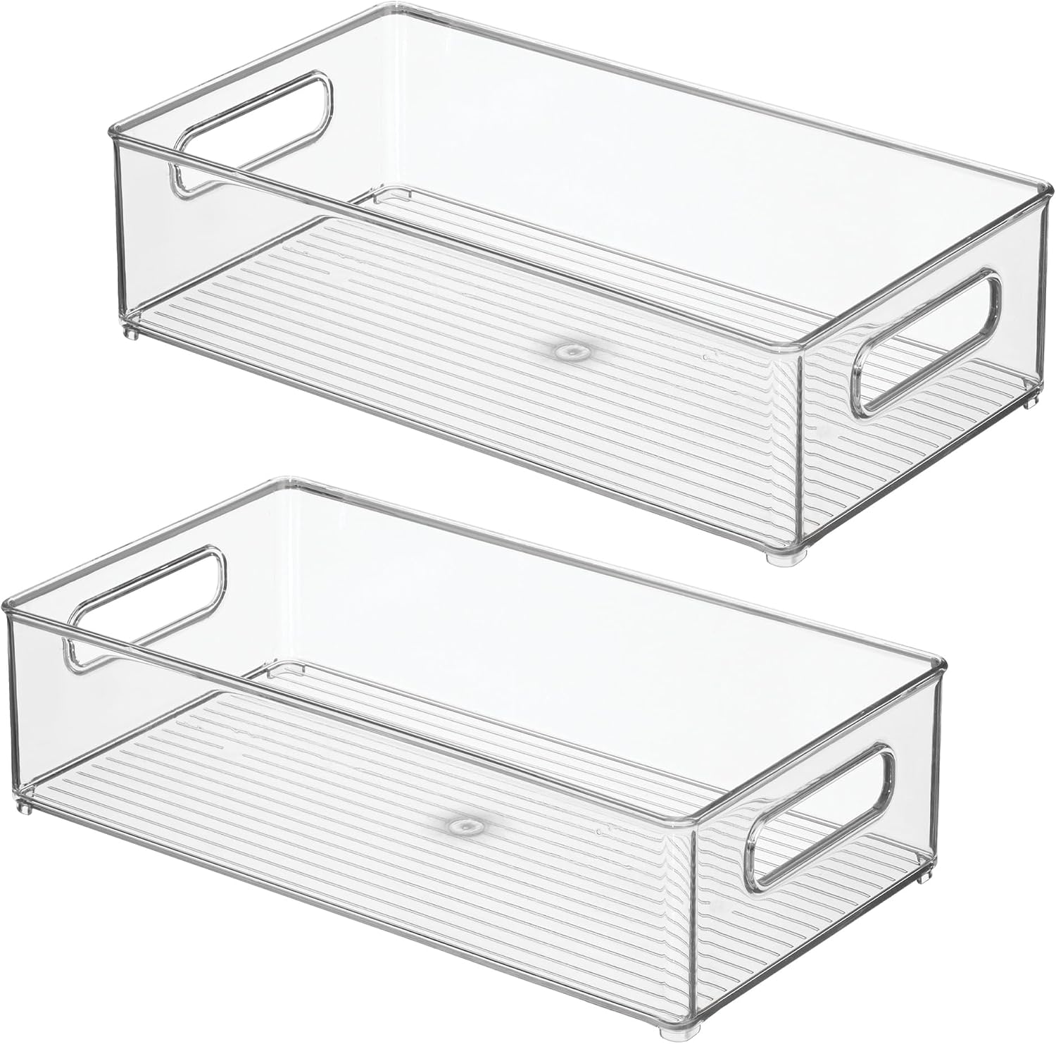 iDesign Stackable Fridge Bin | Storage Bin for Freezer or Pantry Organization, Clear, Made in USA