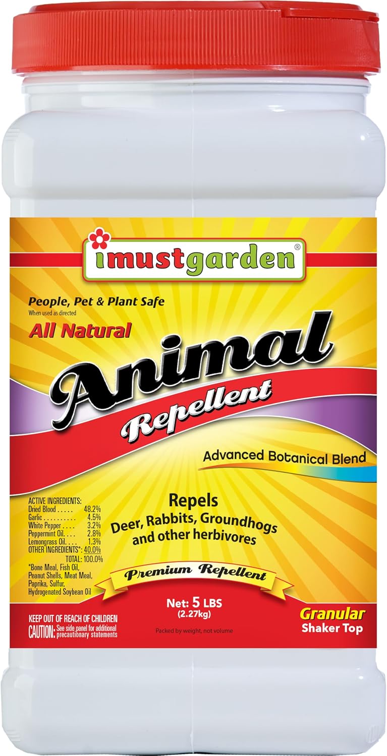 I Must Garden Deer/Rabbit/Groundhog Repellent: All-Weather, Natural - 5lb | All-Weather, Natural