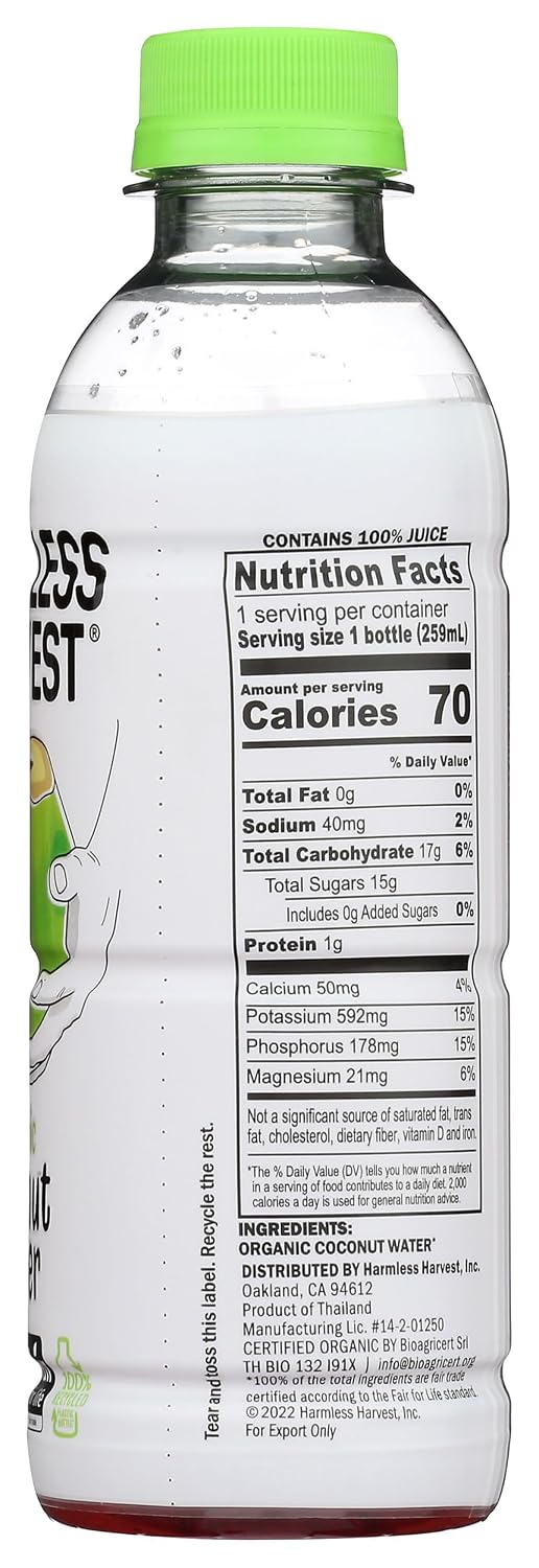 Harmless Harvest Organic Coconut Water, 32 Oz Bottle