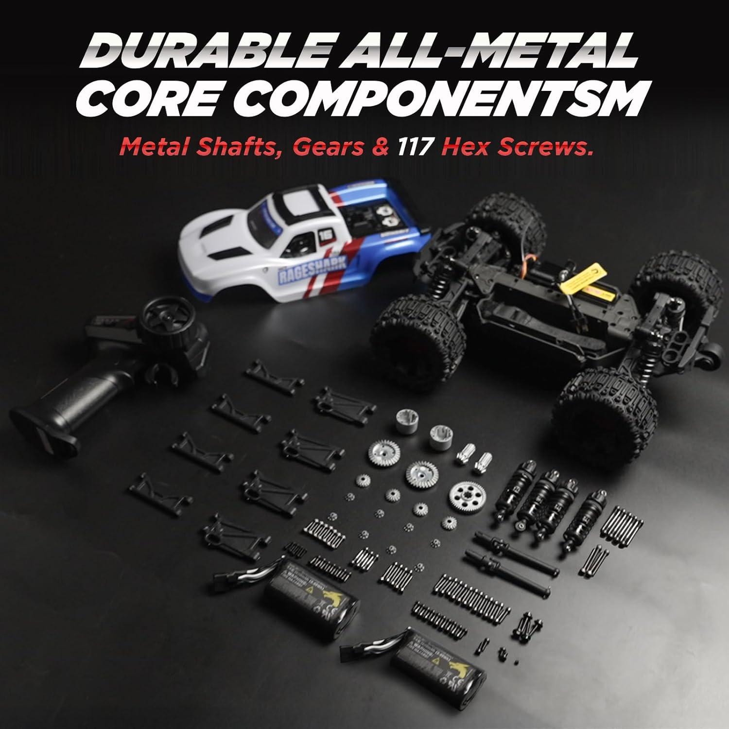 UDIRC Fast RC Cars for Adults, Upgradable 56 MPH, Heavy Duty RC Truck, 4X4 Off Road All Terrain 2.4Ghz RTR 1:16 Remote Control Car