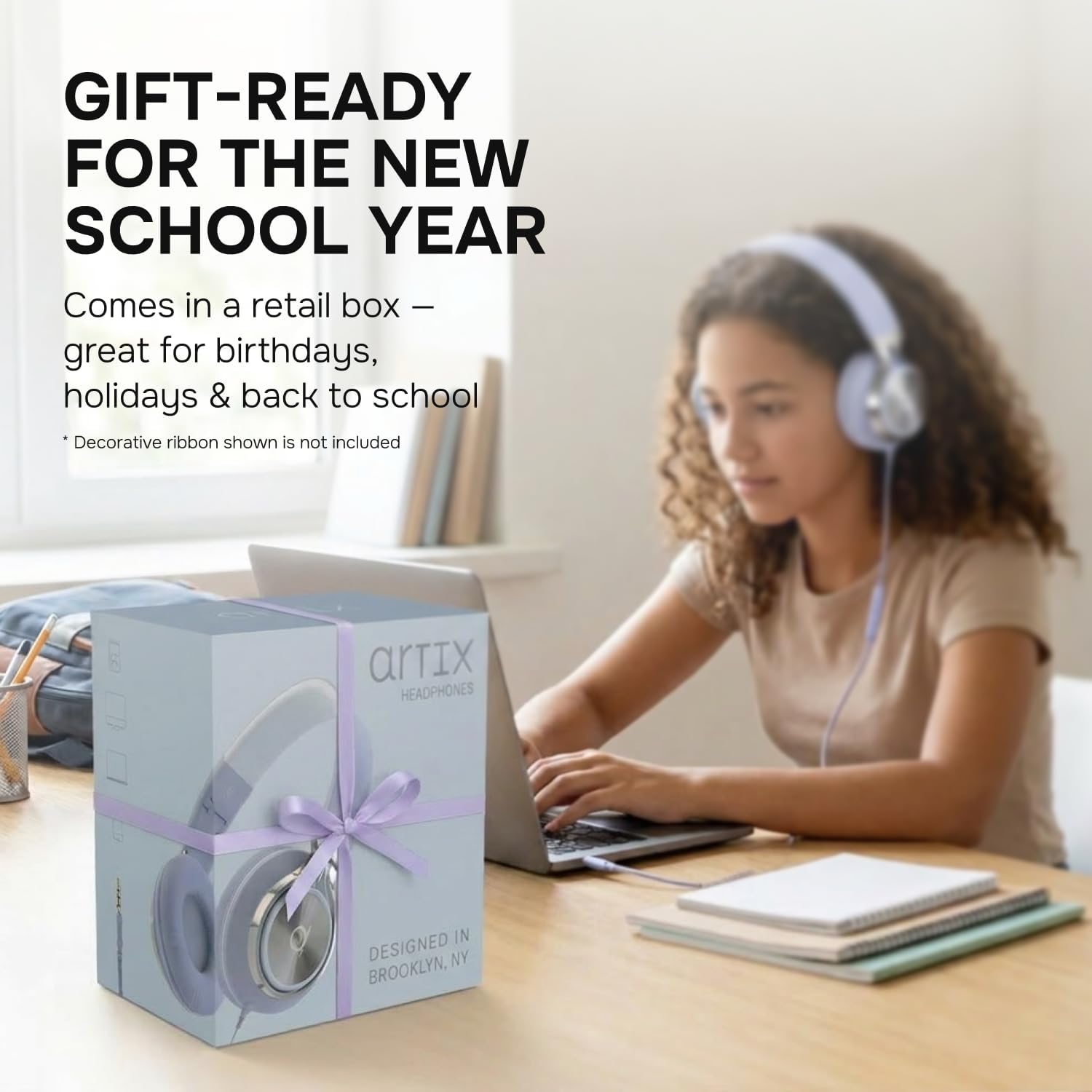 ARTIX Wired Headphones for Classroom & School with Microphone & Volume Control - Adults, Teens & Kids Headphones with Cord