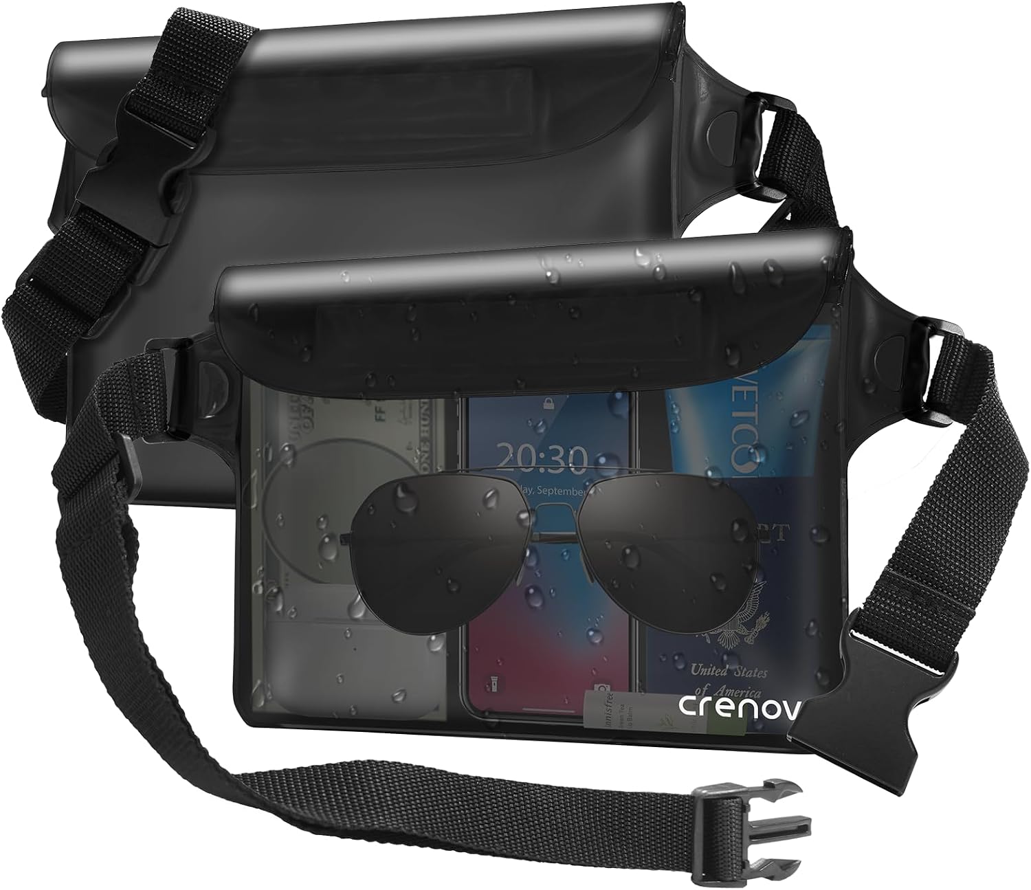 Waterproof Bag Fanny Packs for Women, Cruise Vacation Essentials Waterproof Pouch for Phone Passport Purse, Floating Dry Bags for Beach Water Park Boating Fishing Diving Surfing Kayaking Accessories | Floating, ideal for Beach, Boating & Kayaking, Durabl…