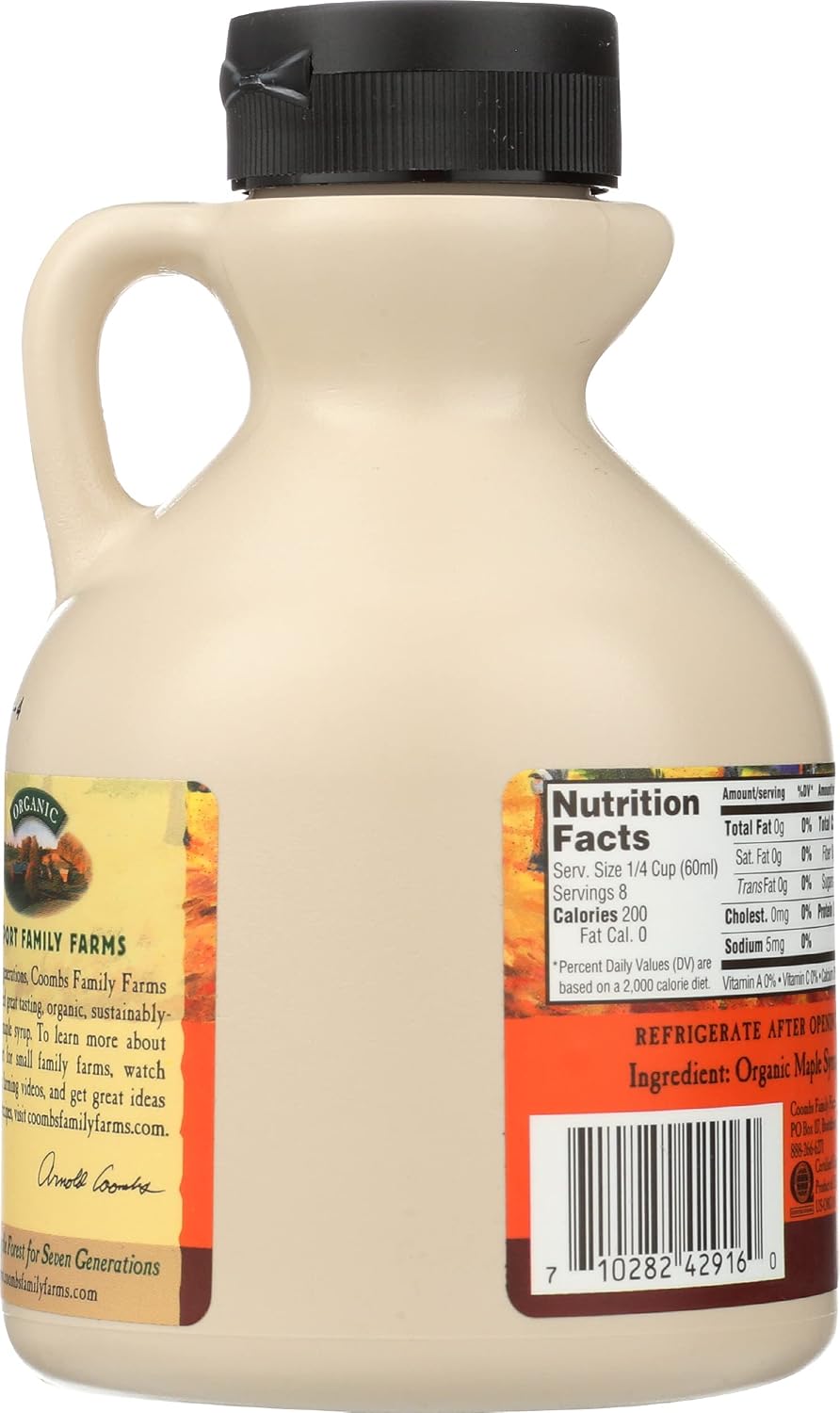 Coombs Family Farms 100% Pure Organic Maple Syrup Grade A Amber Rich, 8 Fl Oz