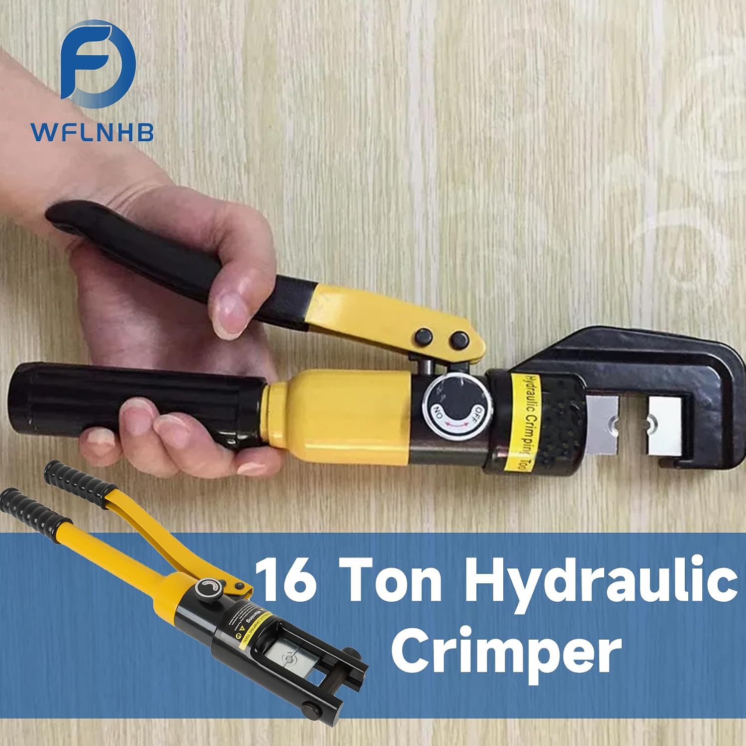 WFLNHB 16 Ton Hydraulic Wire Cable Lug Terminal Crimper Crimping Tool with 11 Dies YQK-300 Fit for for Welding Cables