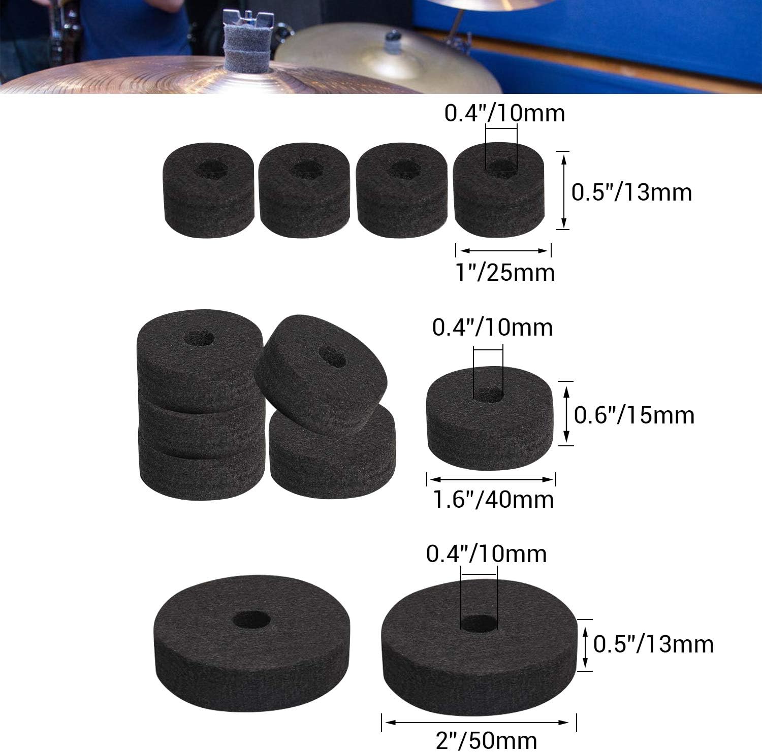 Facmogu 23PCS Cymbal Accessory Set, Drum Cymbal Replacement Accessories