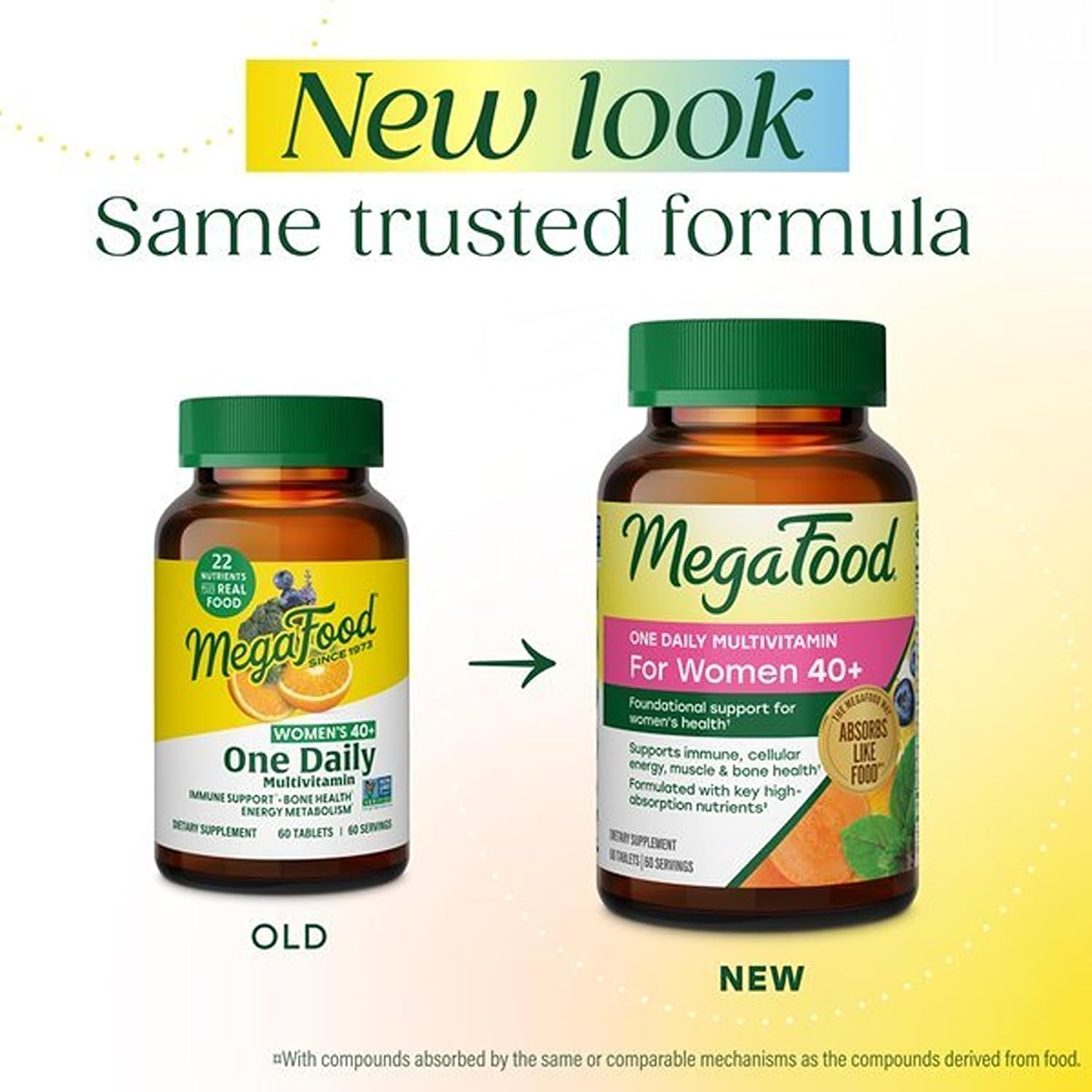 MegaFood One Daily Multivitamin for Women 40+ with 22 Nutrients, 30 Tablets | Immune Support, Cellular Energy, Muscle & Bone Health, Methylated B12, Methylfolate, Vitamin D3, C and Zinc, 30 Servings