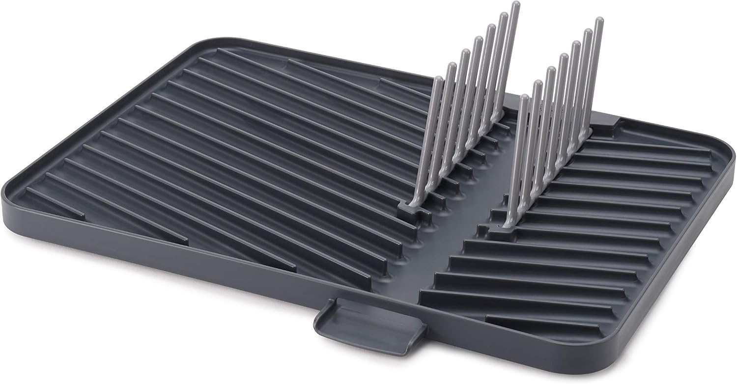 Joseph Joseph Flip-Up Drain Board with Foldable Dish Rack, One-size, Gray