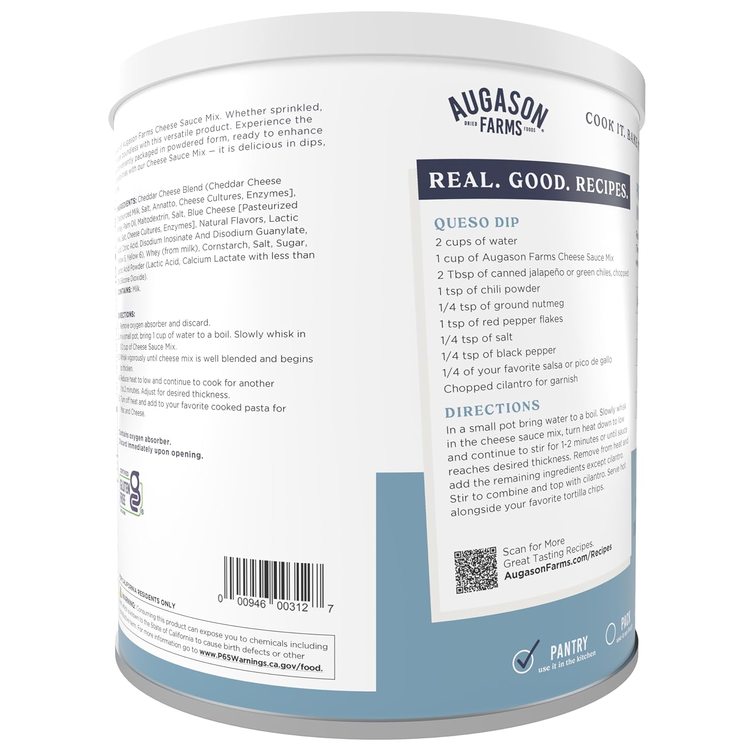 Augason Farms Cheese Sauce Mix Can | Emergency Food Supply, 87 Servings, 10 Year Shelf Life, Shelf Stable Cheddar Cheese Powder Canned Food