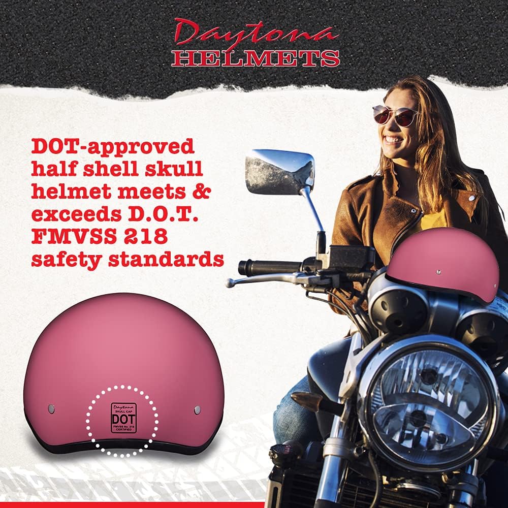 Motorcycle Helmet Half Skull Cap - Lightweight & Stylish DOT Approved Helmets for Adults - Perfect for Men and Women Riders - Comfortable & Secure Fit- Stylish Protection for Everyday Riding