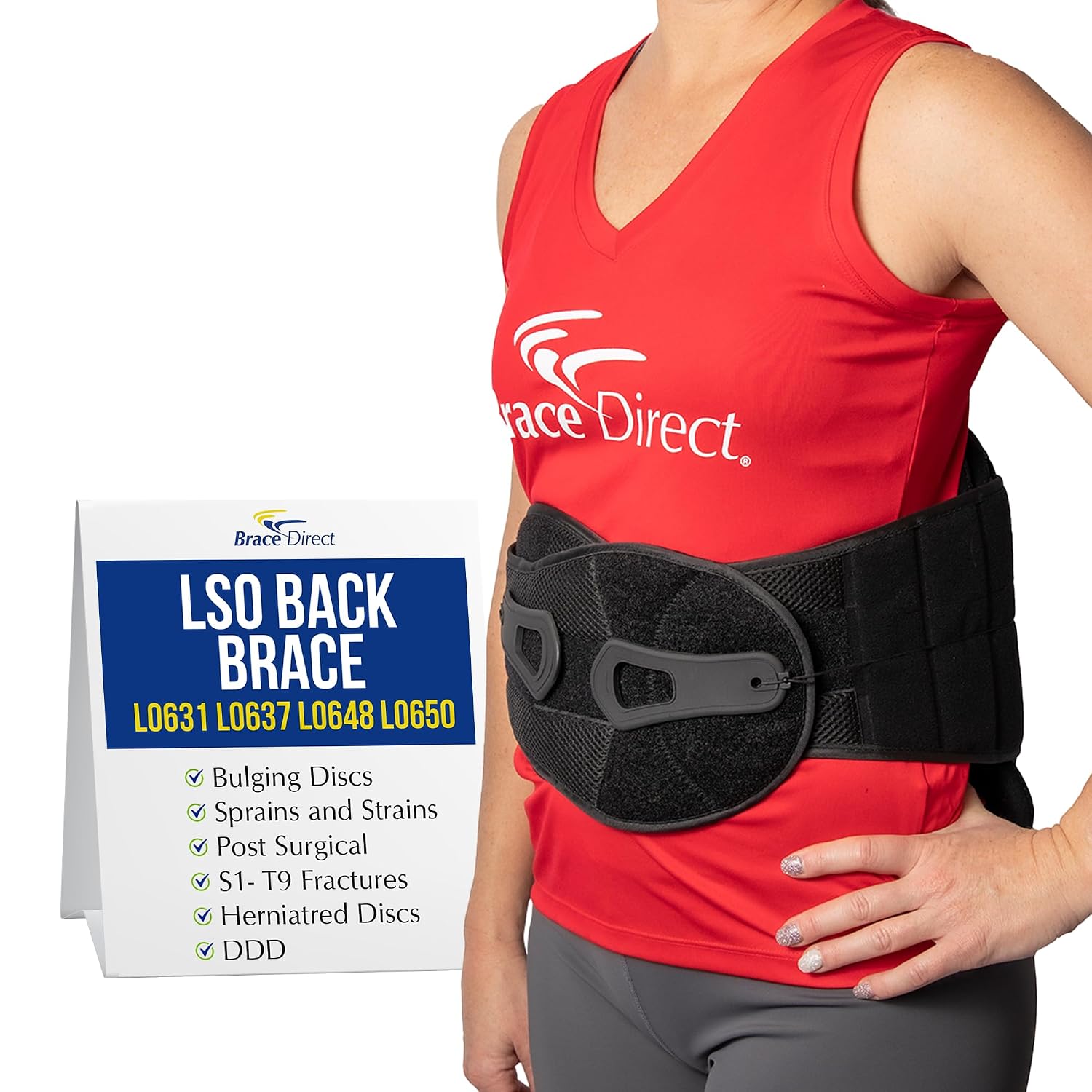 VertebrAlign LSO Back Brace for Sciatica & Herniated Disc L0650 | Back lumbar support brace that eases lower back pain, fracture support, SI joint & bulging disc. Men & women. L0631, L0648
