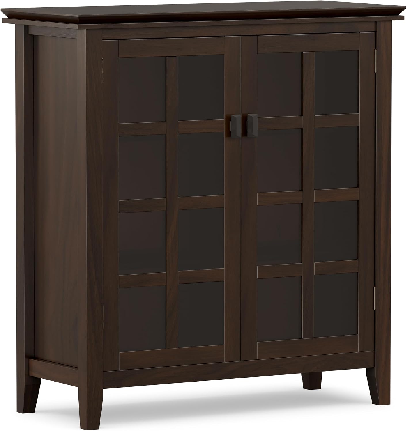SIMPLIHOME Artisan 30" Wide Solid Wood Cabinet in Russet Brown