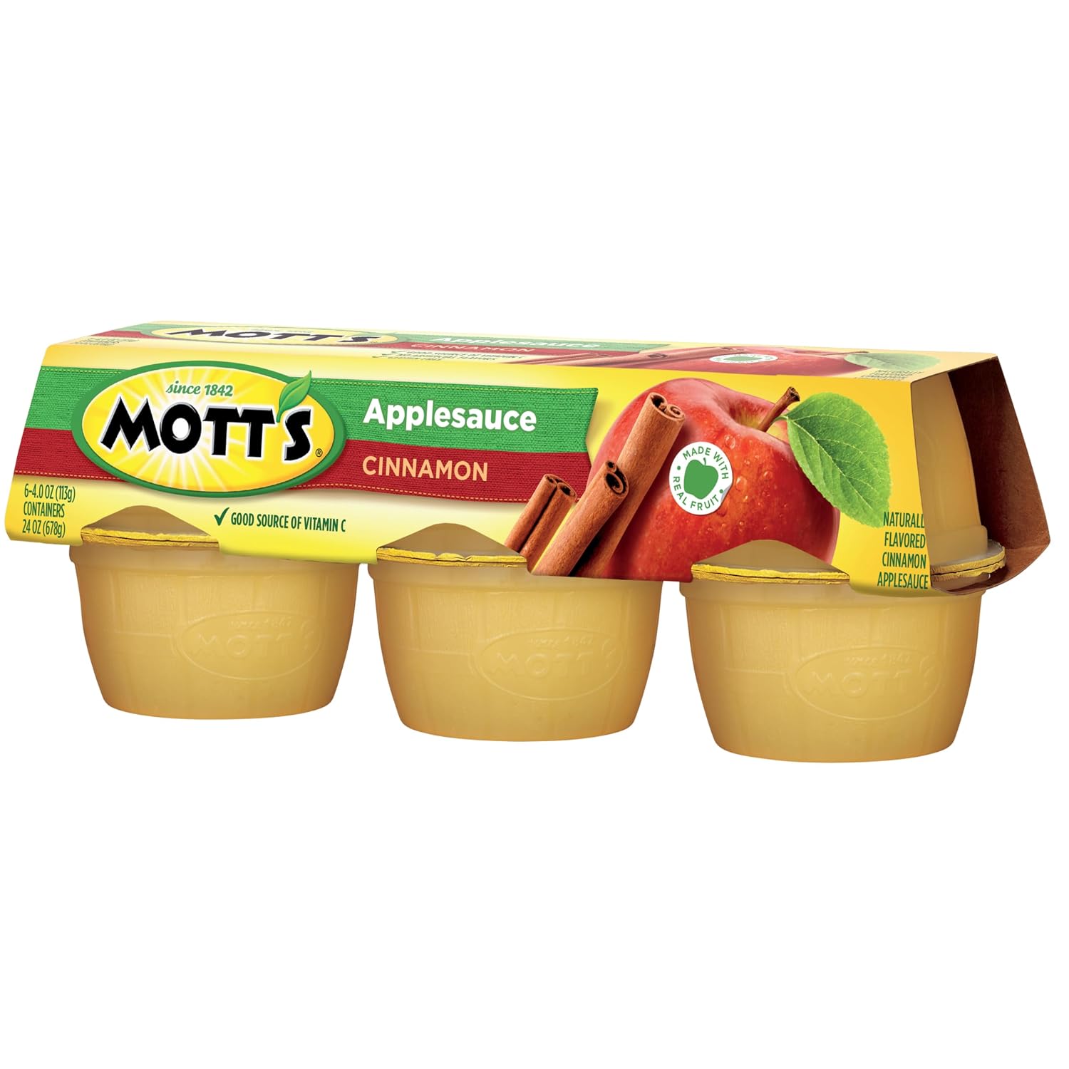 Mott's Applesauce, 4 Oz Cups, 36 Count, No Artificial Flavors, Good Source of Vitamin C, Nutritious Option for The Whole Family