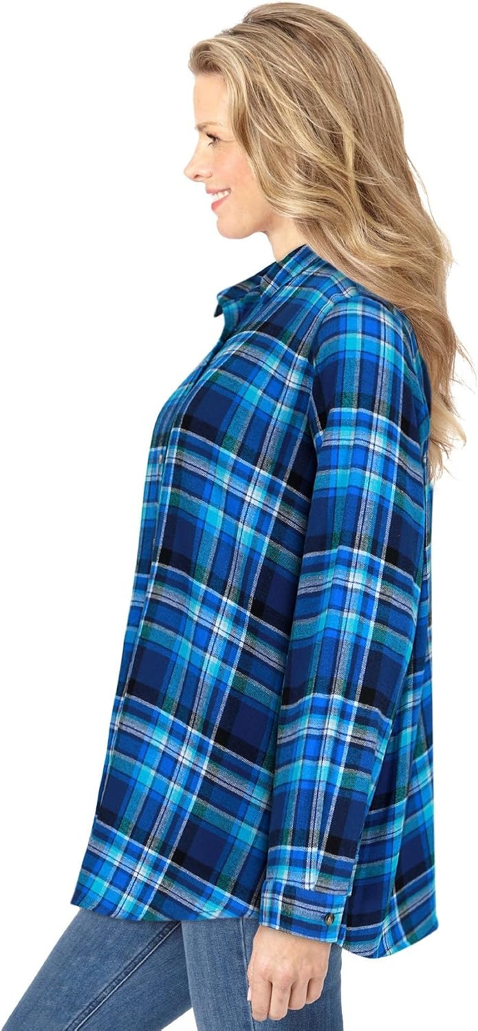 Woman Within Classic Flannel Shirt