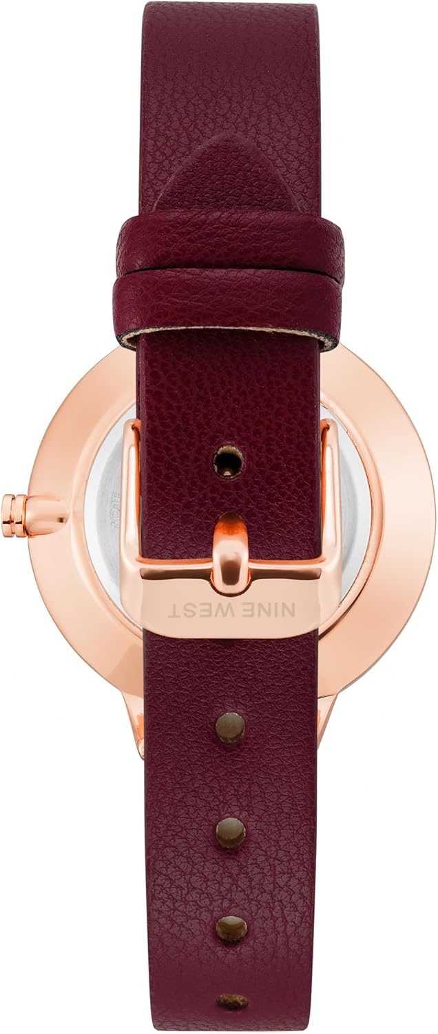 Nine West Women's Floral Dial Smooth Strap Watch
