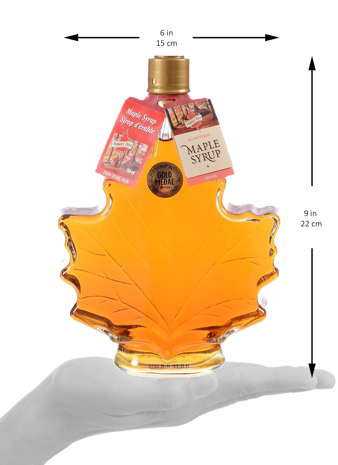 Turkey Hill Sugarbush International Gold Medal Winner Grade A Maple Syrup, Canadian Maple Leaf Glass Bottle (25.36 Fl Oz)