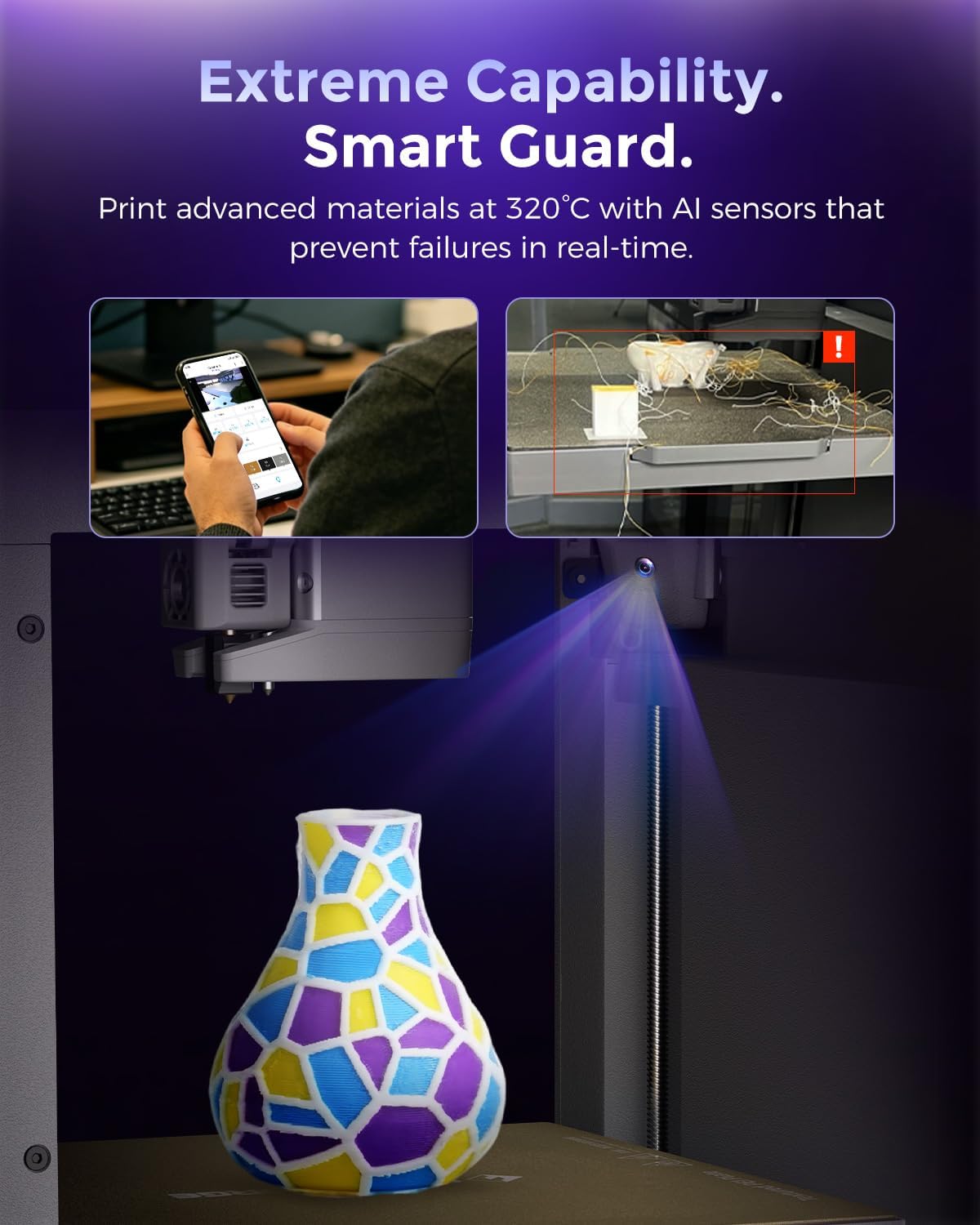 FLASHFORGE Creator 5 4-Toolhead Changer 3D Printer, Multi-Color & Multi-Material Printing, Near-Zero Waste System, 7s FlashSwap, Clean Support Removal