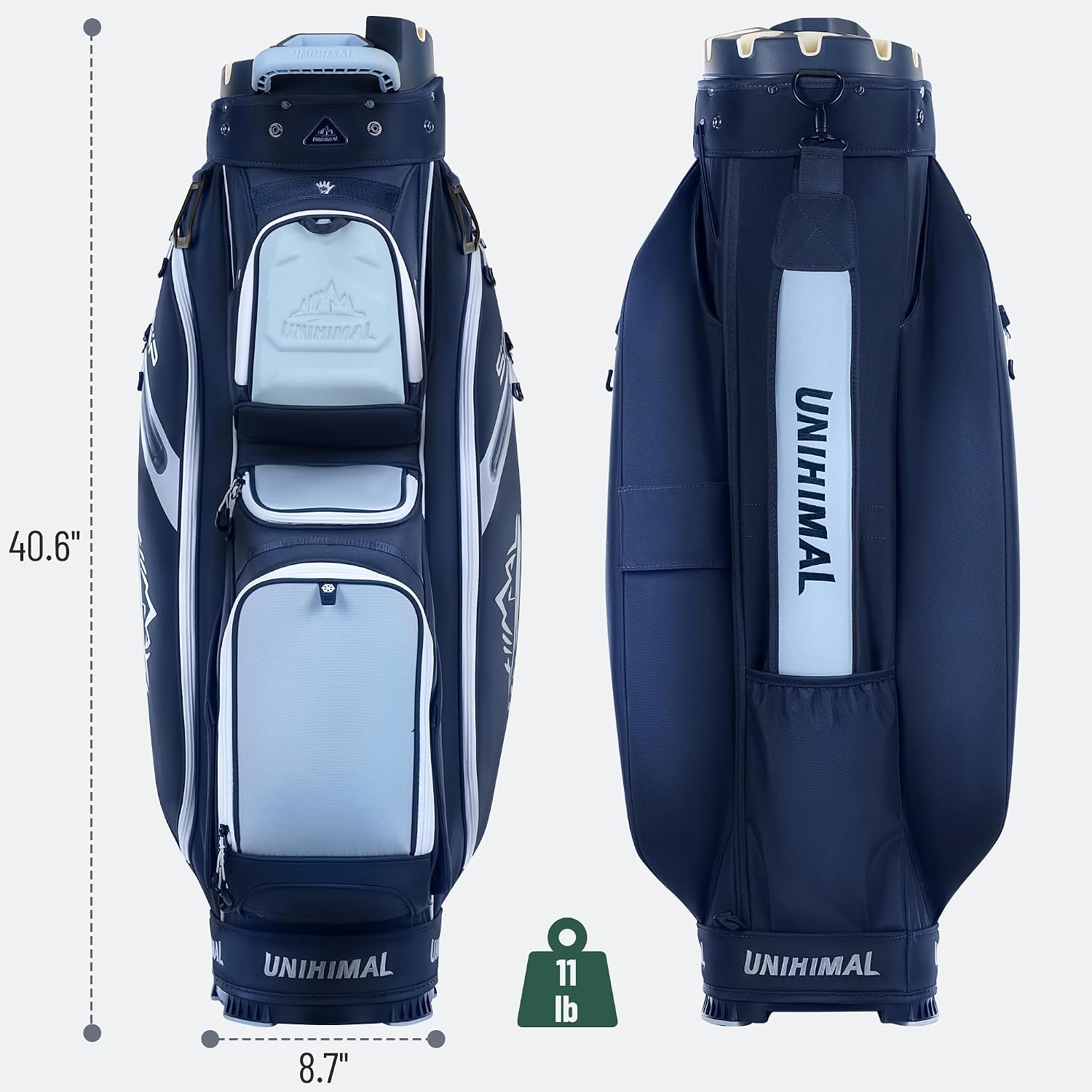 StablePoint Golf Cart Bag with 14-Way Full-Length Divider Top | S&T-Lock Golf Bag for Men with Magnetic Pocket, Cooler Pocket & Rain Cover
