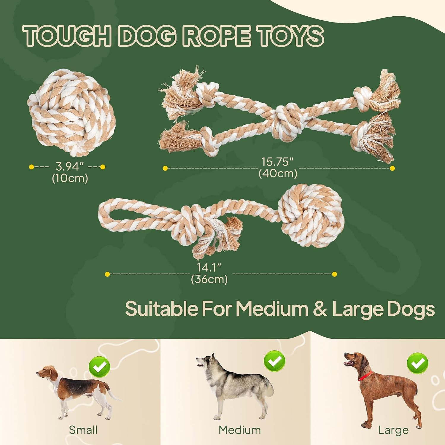 TwoEar Dog Rope Toy 4 Pack - Puppy Teething Toys for Small Breed