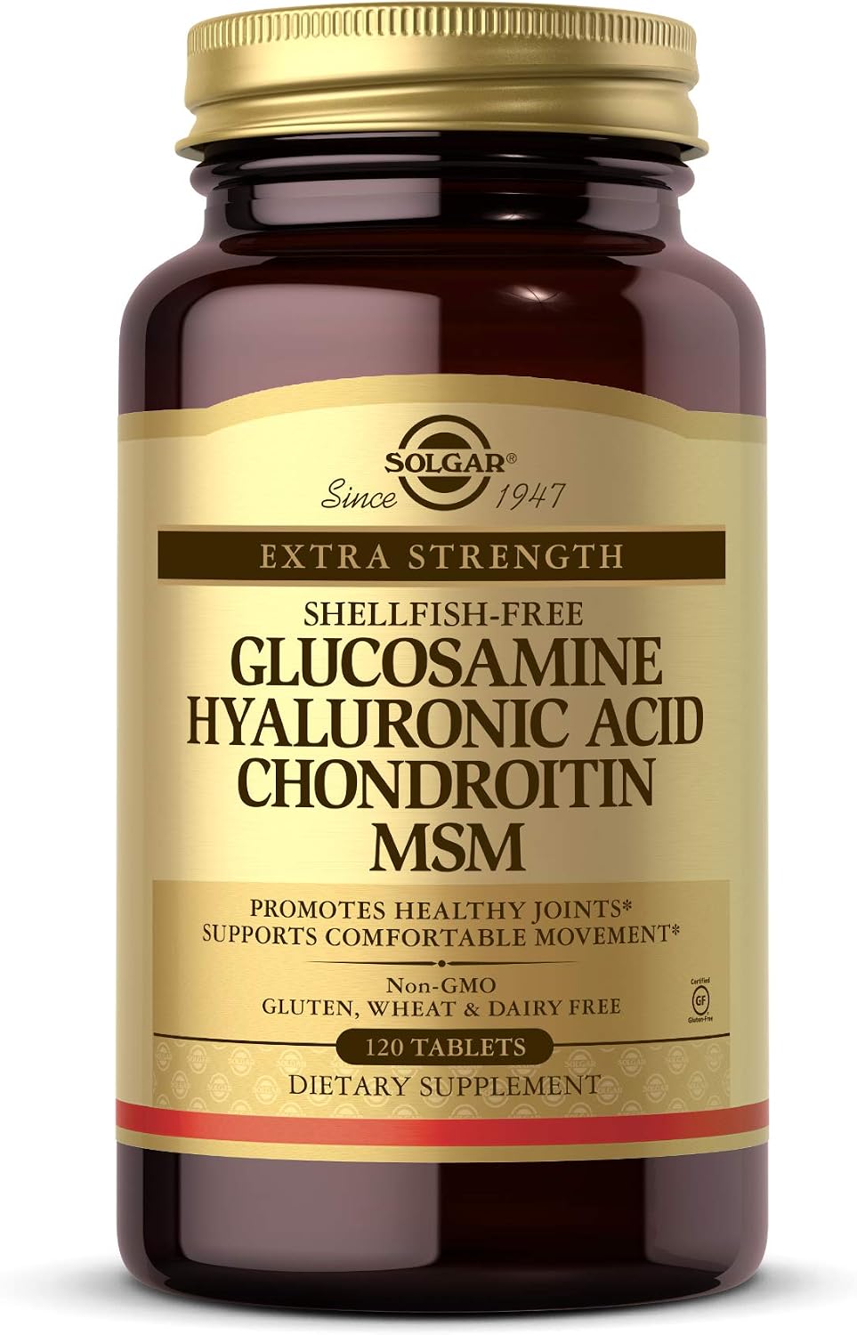 Solgar Glucosamine Hyaluronic Acid Chondroitin MSM, 60 Tablets | (Shellfish-Free), Joint Support & Comfort - Supports Active Lifestyles - Non-GMO, Gluten Free, Dairy Free - 20 Servings