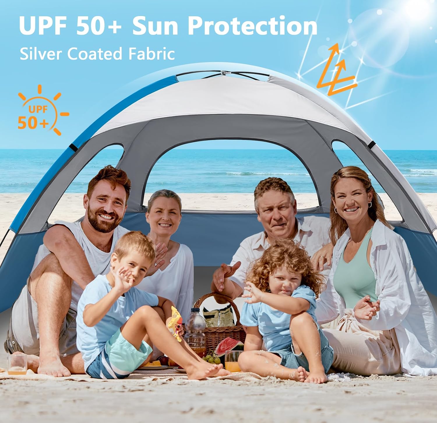 NXONE Beach Tent Sun Shelter, UPF 50+ UV Protection, Easy Setup