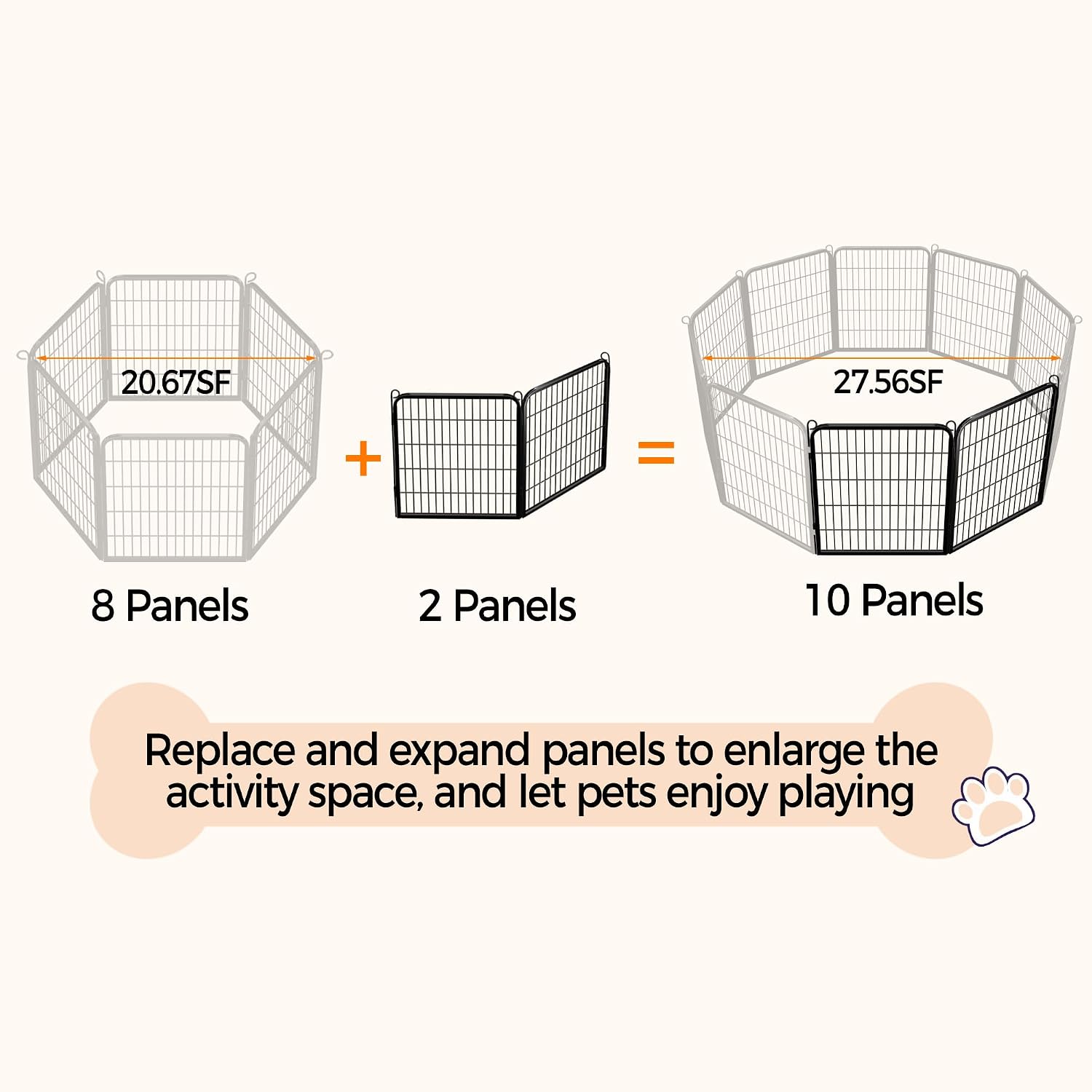 Yaheetech Dog Playpen 24in 16 Panels Pet Fence for Indoor Yard RV Camping | Easy Setup, Heavy Duty Rustproof Frame with Secure Latch Door, DIY Layouts,Foldable Storage, for Puppies & Small Dogs