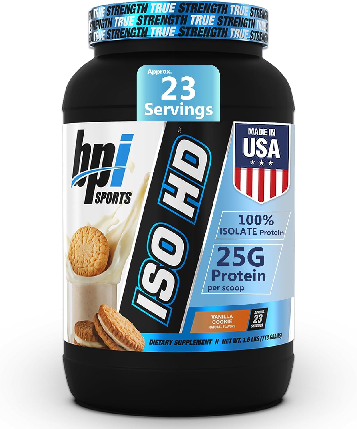 BPI Sports ISO HD Isolate Protein Powder – 100% Whey Isolate, Protein Powder for Muscle Gain - Chocolate Brownie, 5.4 Pounds - 69 Servings