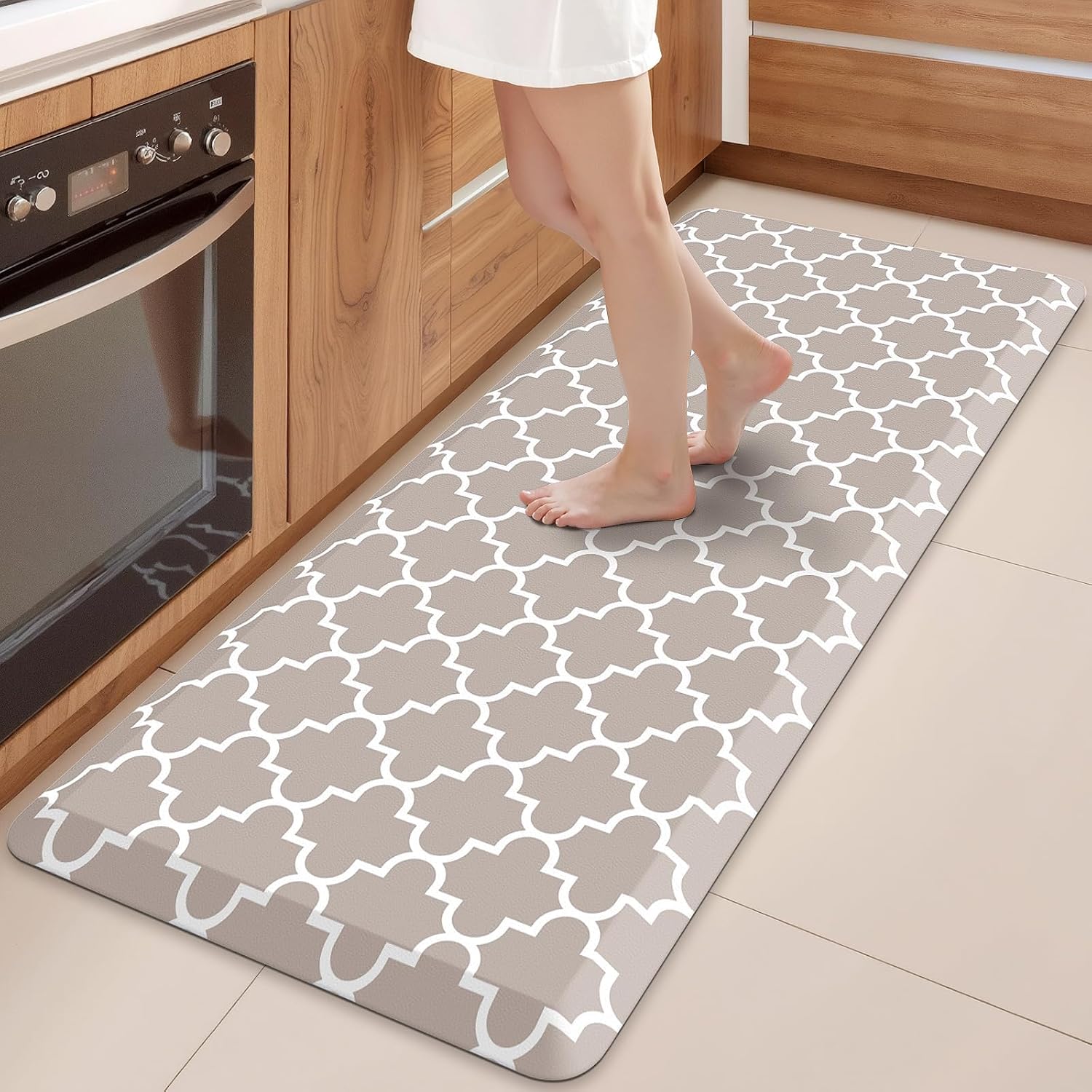 WISELIFE Kitchen Mats and Rugs Cushioned Anti-Fatigue, 17.3"x 60", Grey