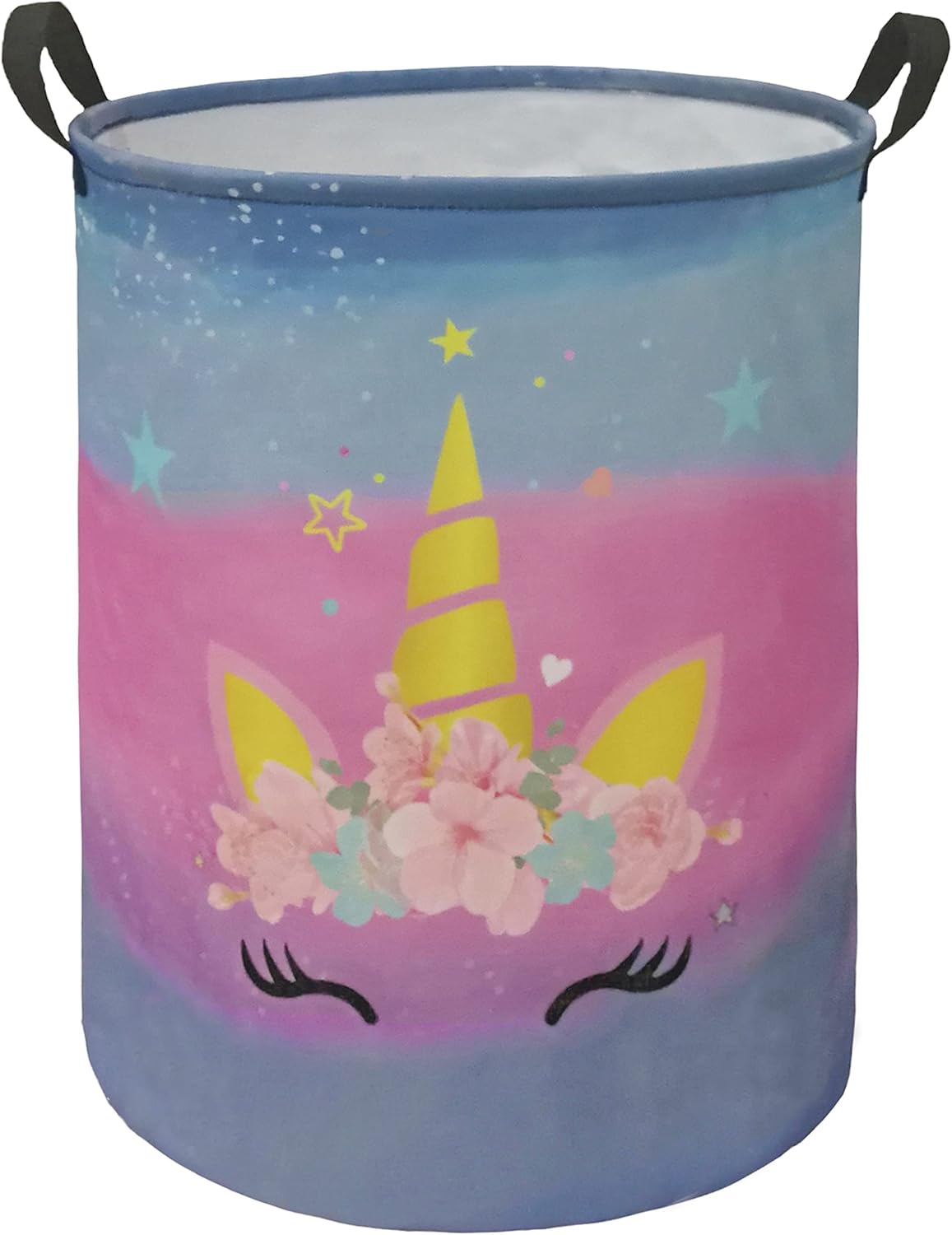 MAIZMZ Kids Hamper Storage Basket Nursery Bins Baby Gift Toy Organizer Box Laundry Basket Large Canvas Collapsible Chest for
