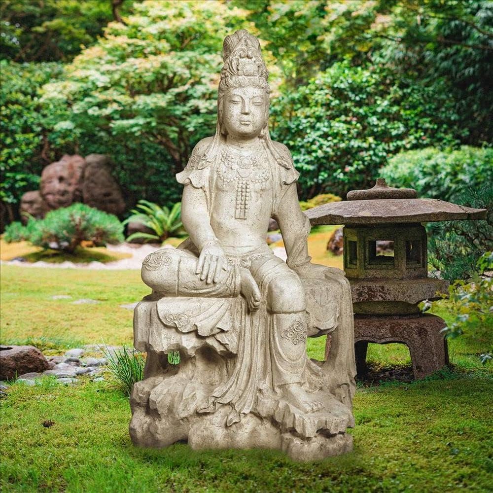 Design Toscano Neolithic Style Gaia Earth Mother Woman Indoor/Outdoor Garden Statue, 40 inches tall, Cast Stone Resin, Rough Stone Finish