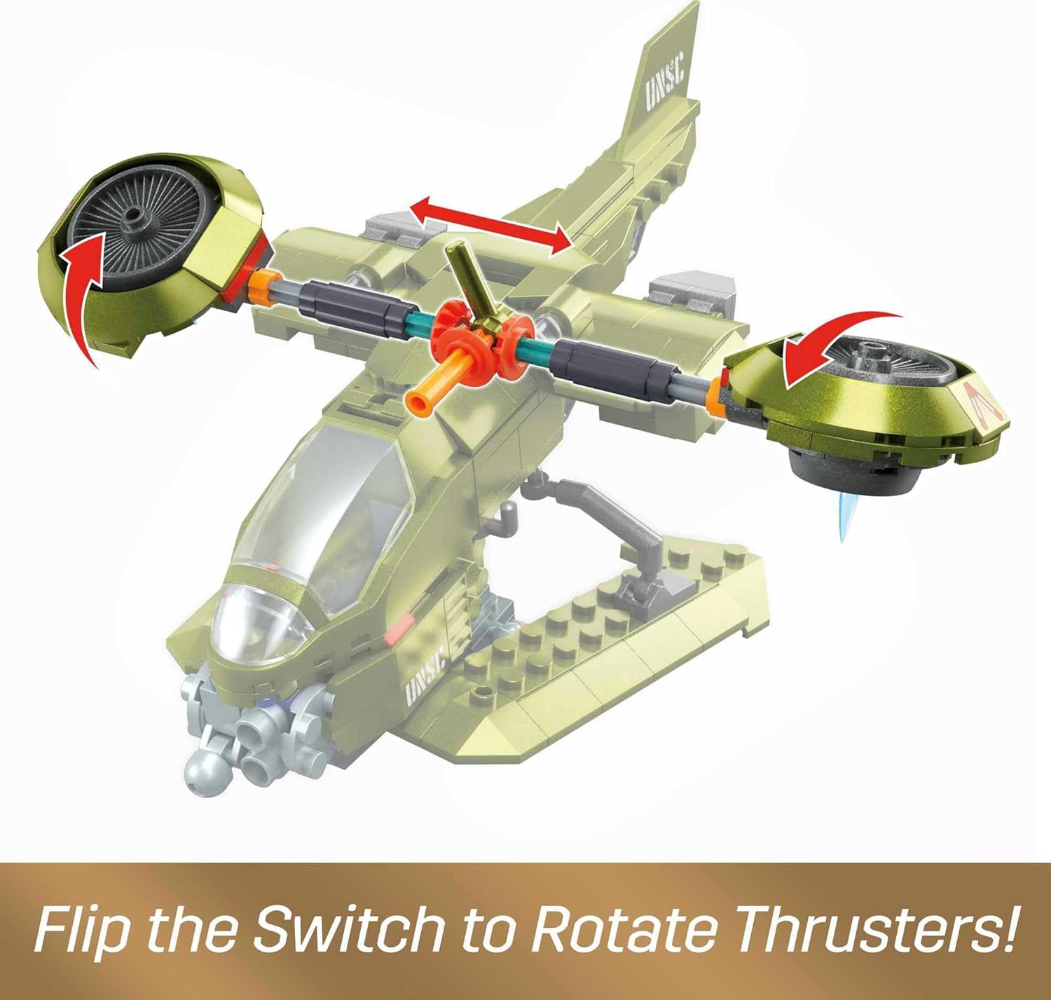 MEGA Halo Toy Vehicles Building Sets, UNSC Hornet Recon Aircraft with 2 Poseable, Collectable Micro Action Figures and Accessories