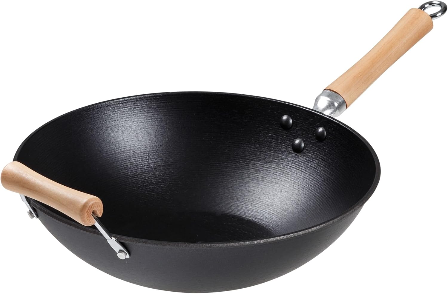 JOYCE CHEN Professional Series 14-Inch Cast Iron Wok with Maple Handle