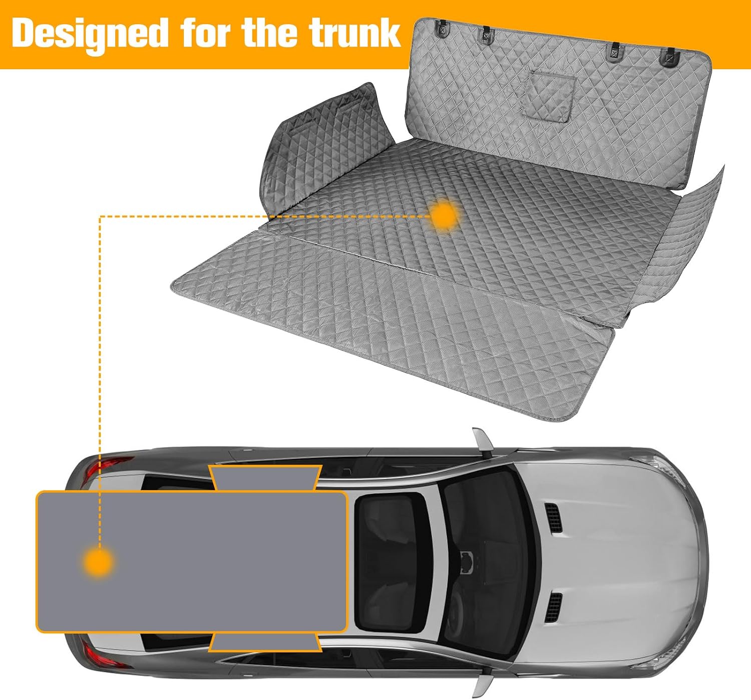 PETICON SUV Cargo Liner for Dogs, Trunk Cover with Bumper Flap Protector